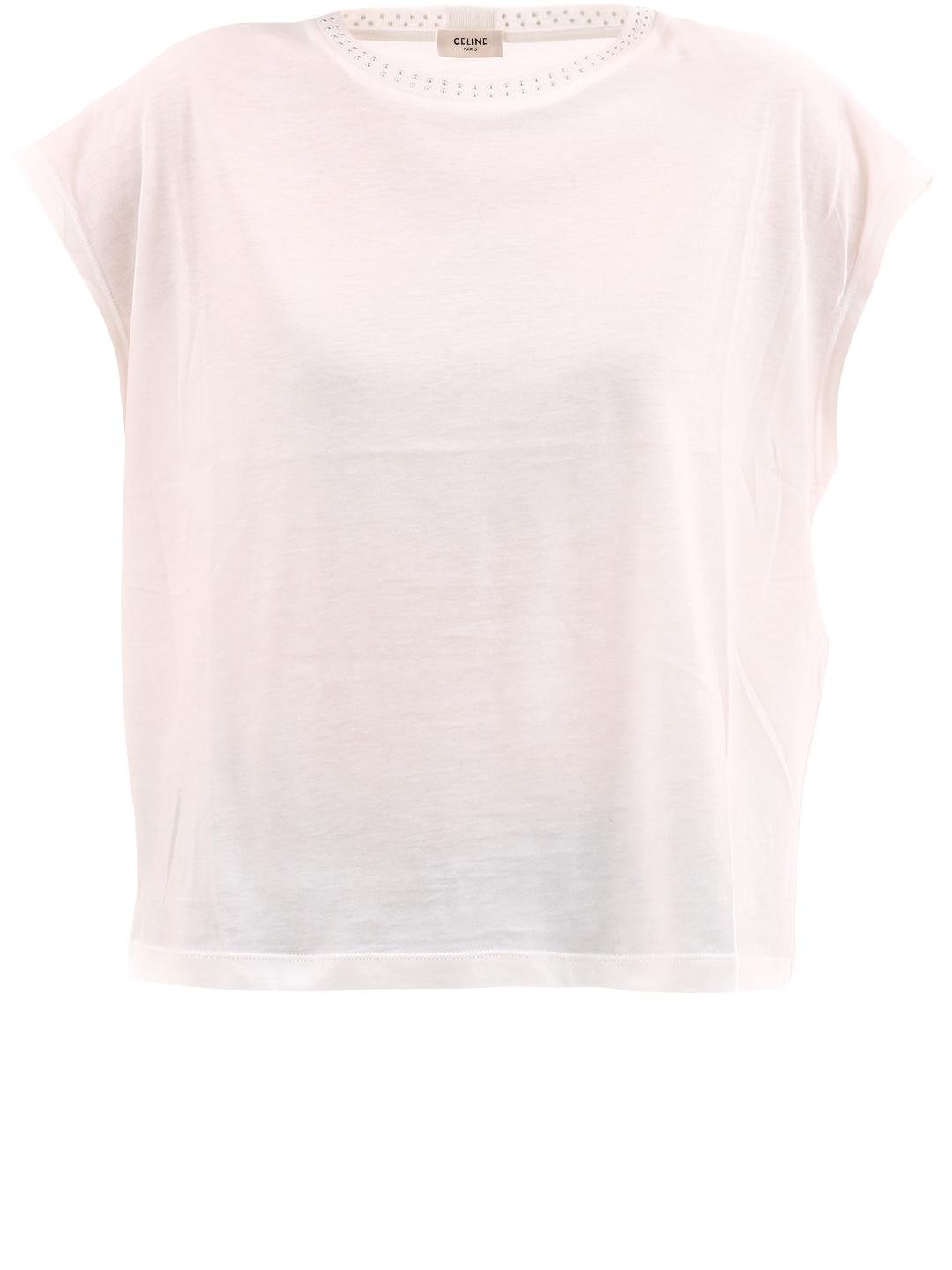 Celine T-shirt White Cotton - Lyst