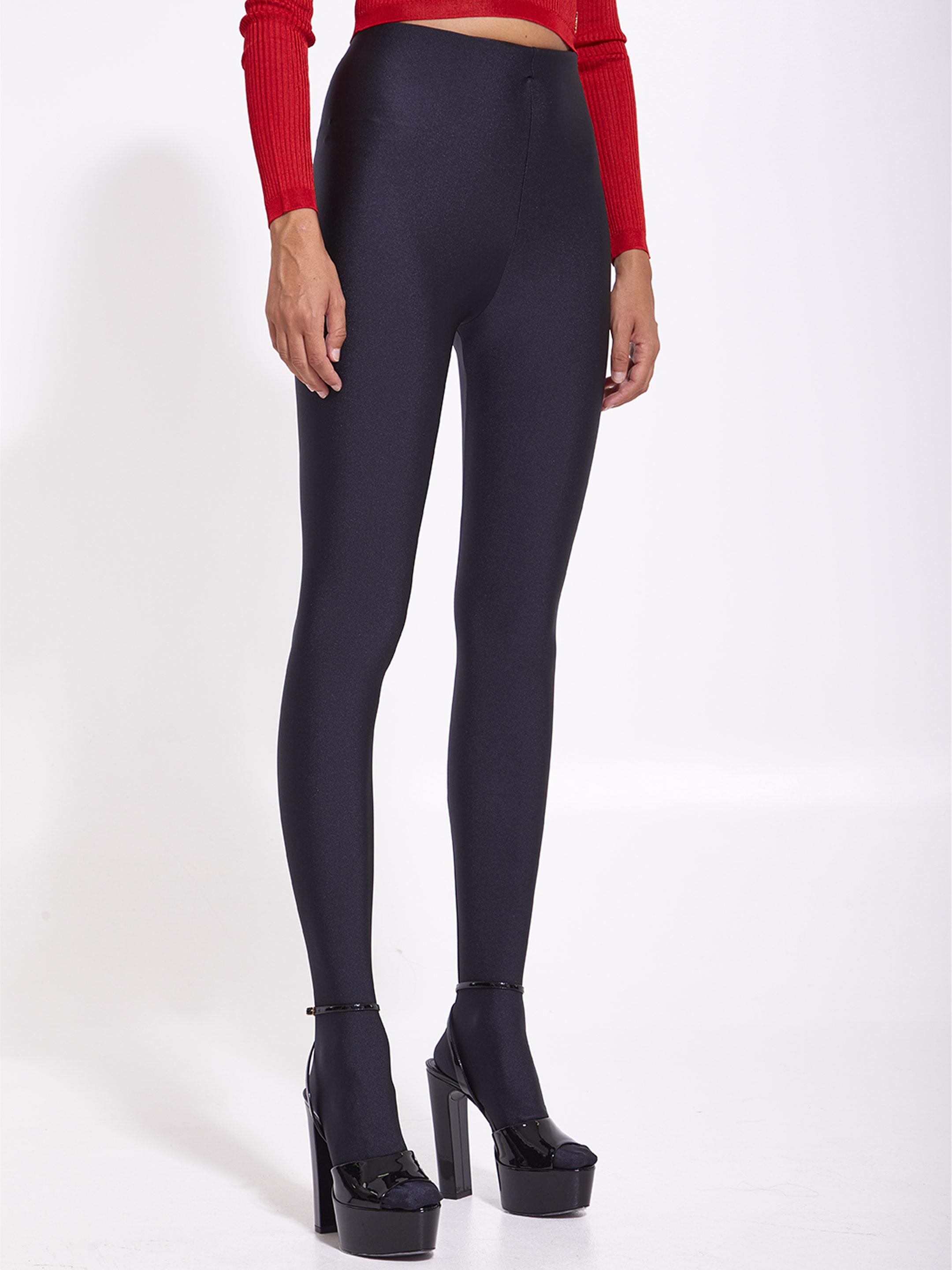 Saint Laurent Tights In Shiny Jersey in Black | Lyst