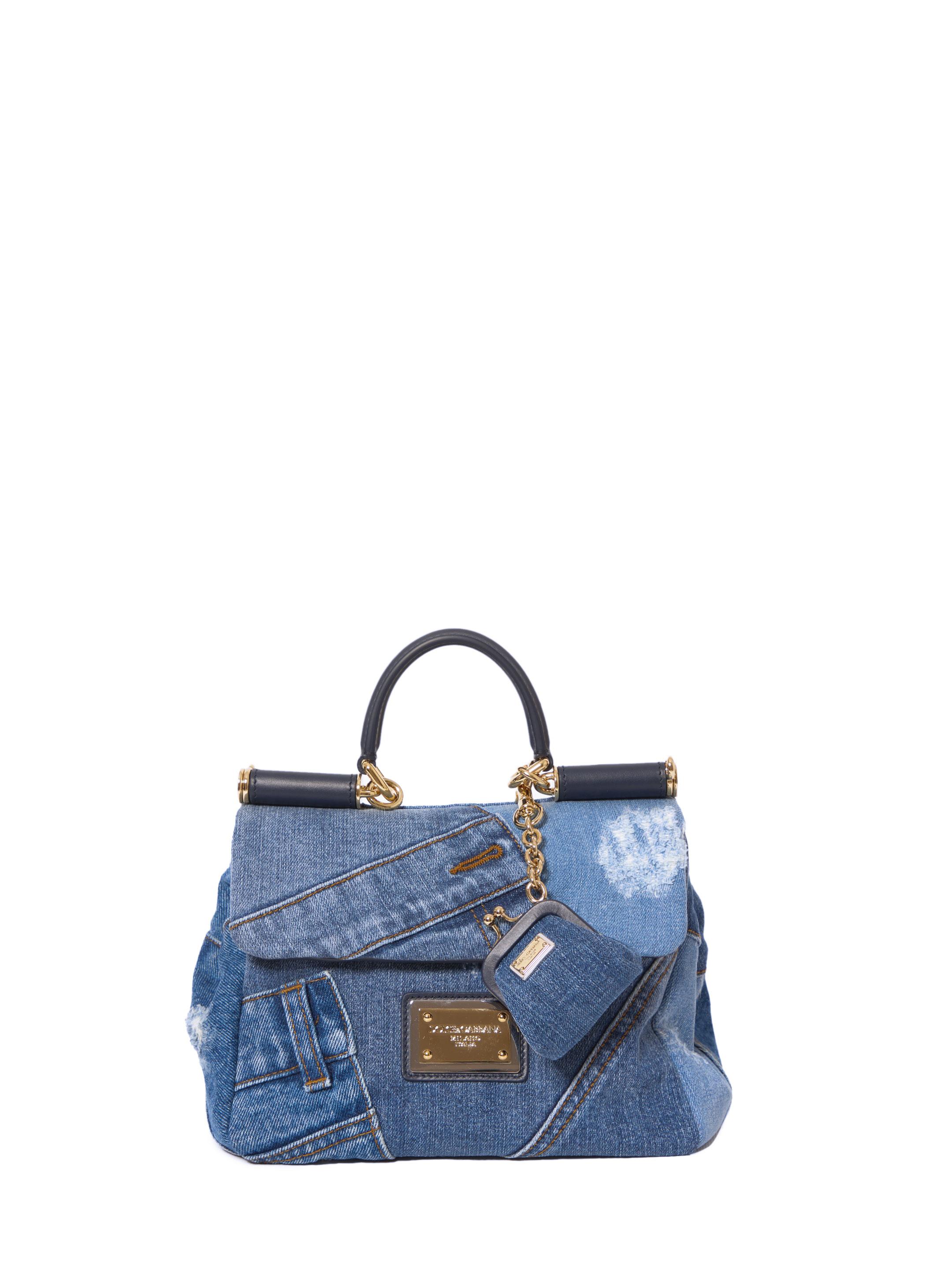 Dolce & Gabbana Small Sicily Patchwork Bag in Blue | Lyst