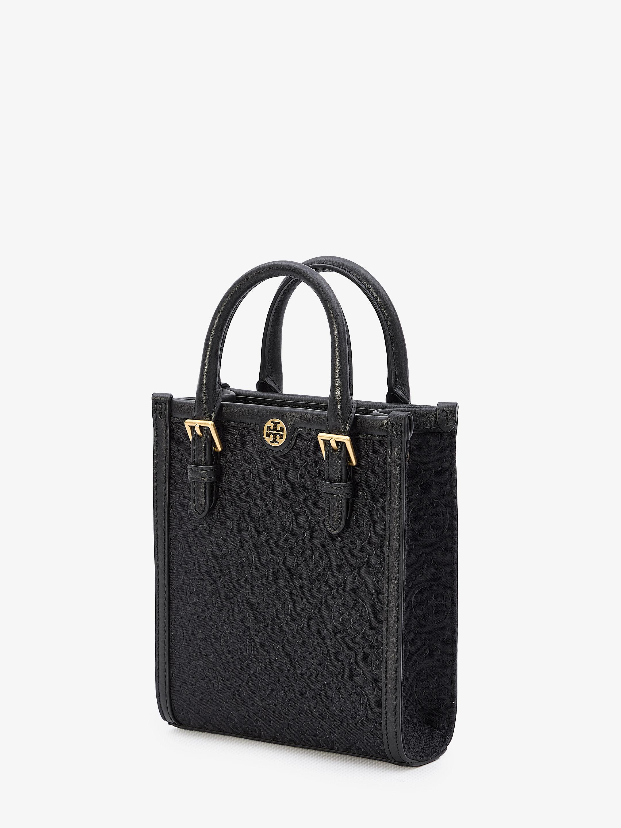 [ToryBurch] ティーモノグラム ミニ N/S トートバッグ Tory Burch T Monogram Mini N/s Tote Bag in Black | Lyst