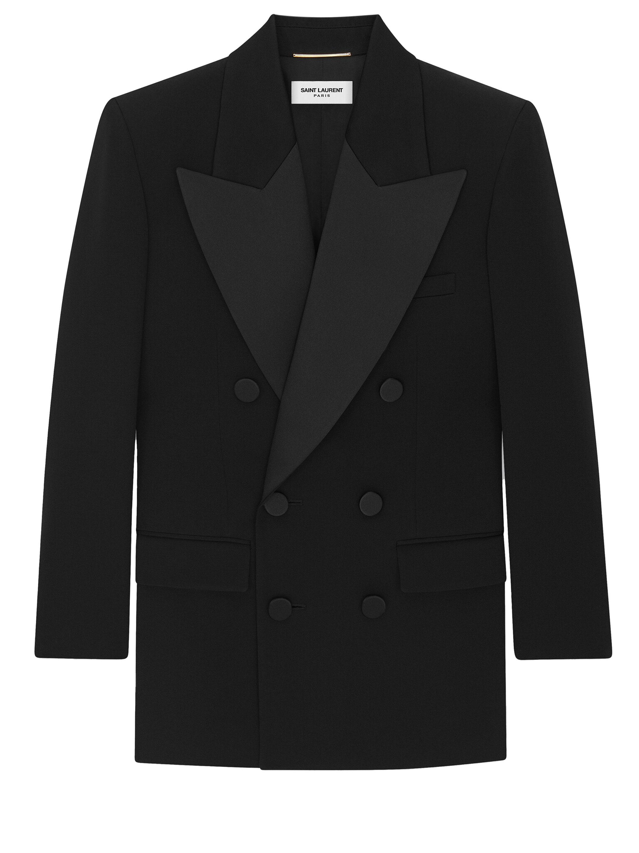 Saint Laurent Tuxedo Jacket in Black | Lyst