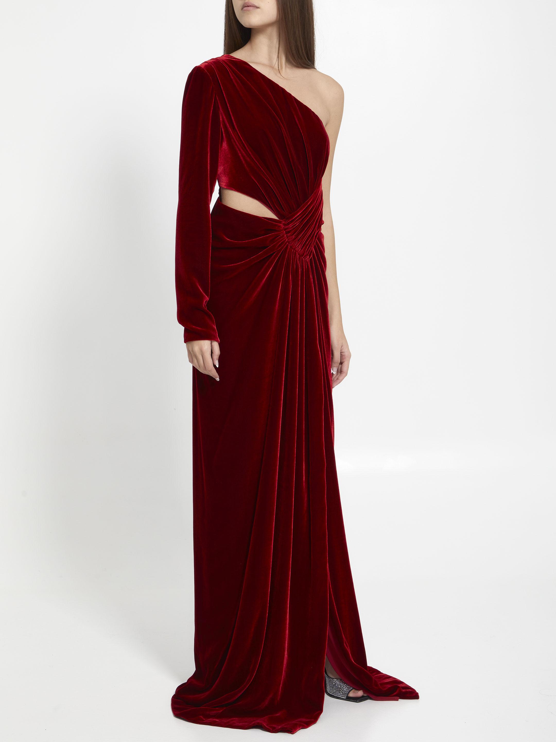 Costarellos Velvet Dress in Red Lyst