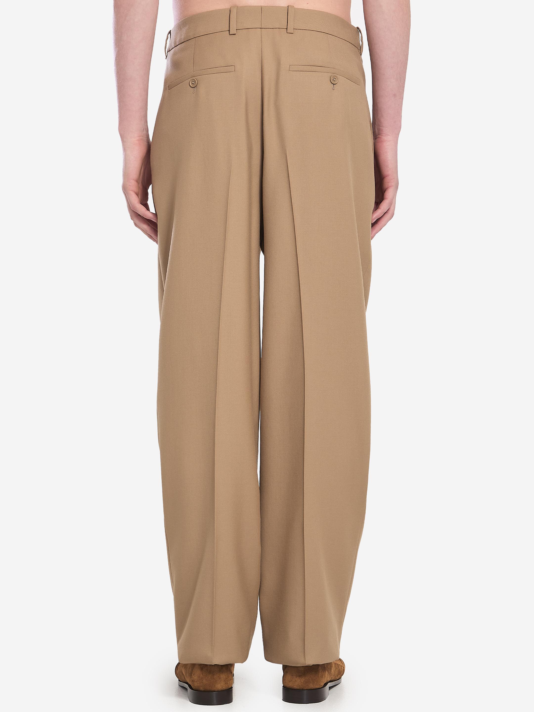 パンツ Saint Laurent Twill Pants SAINT LAURENT Belted pleated cotton-twill straight-leg pants