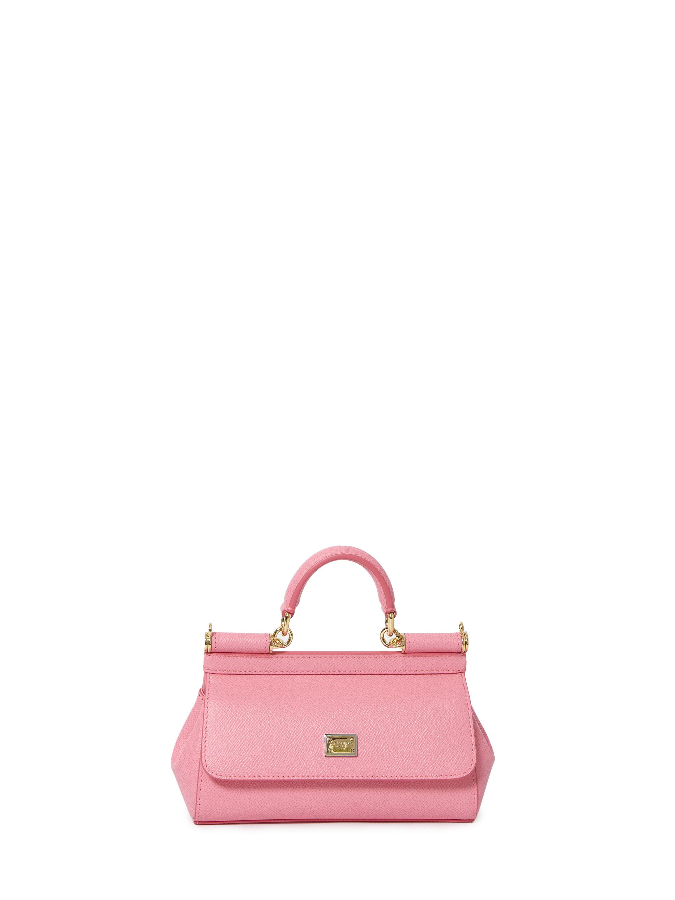 X Kim Sicily Small Leather Shoulder Bag in Pink - Dolce Gabbana