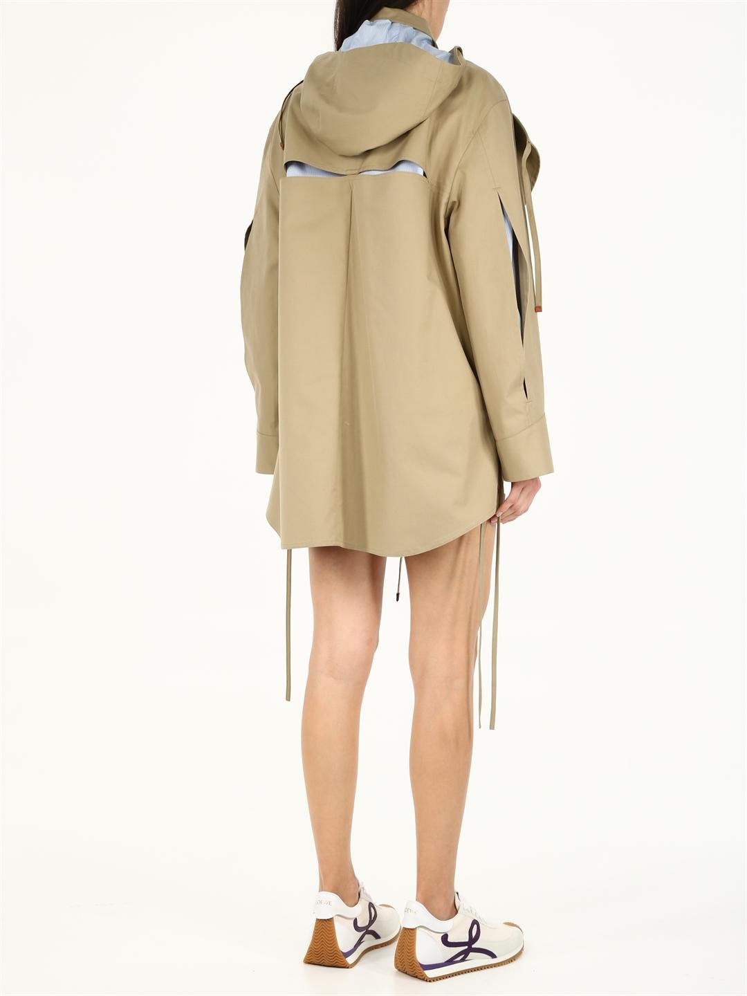 Loewe Military Hooded Parka In Cotton in Natural | Lyst
