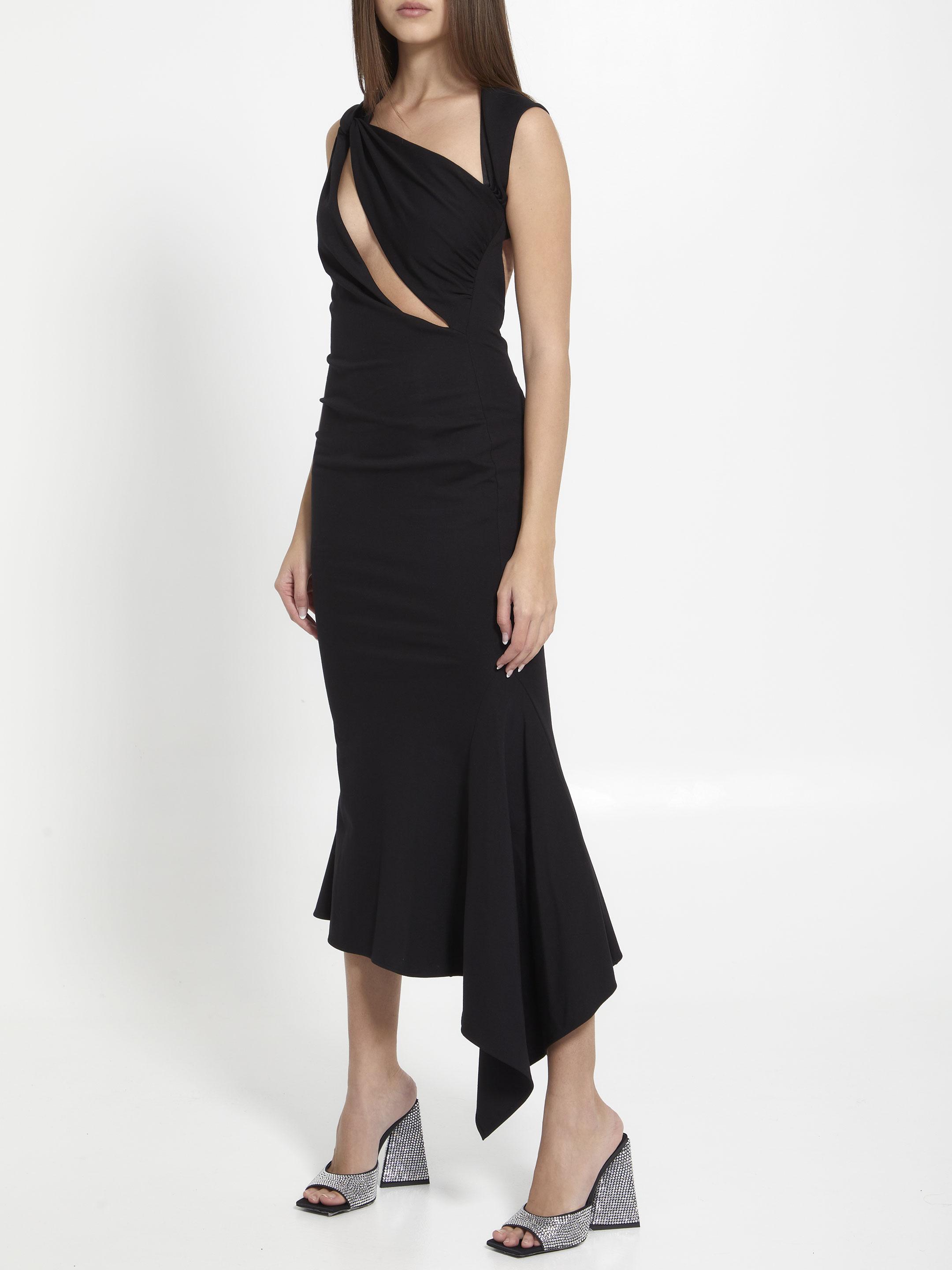 The Attico open-back knitted midi dress - Black