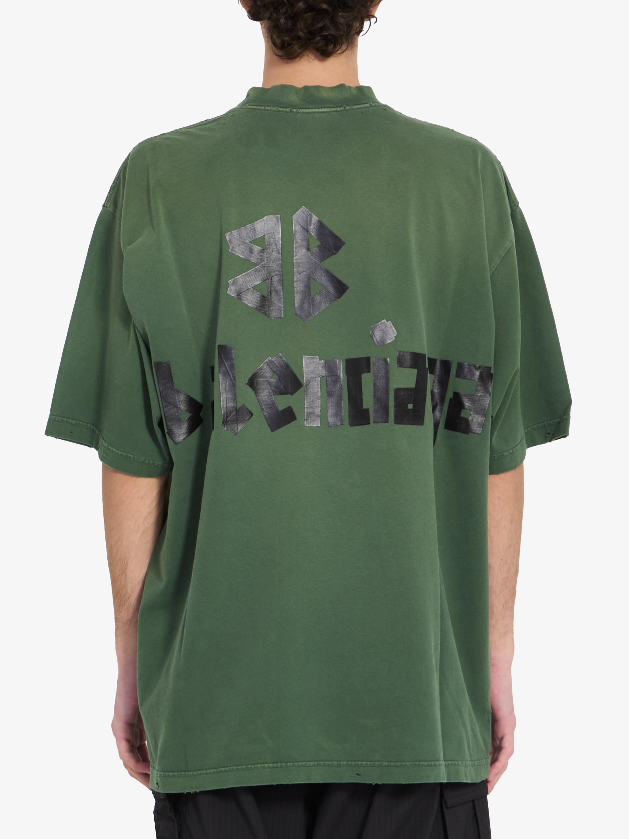Balenciaga Tape Type Tshirt in Green for Men | Lyst
