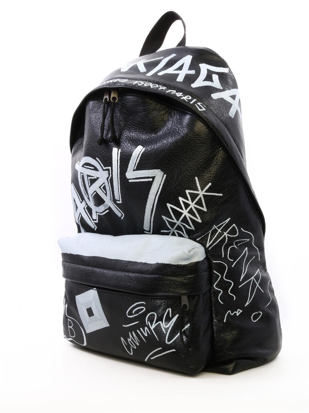 Balenciaga Explorer Graffiti Backpack in Black for Men - Lyst