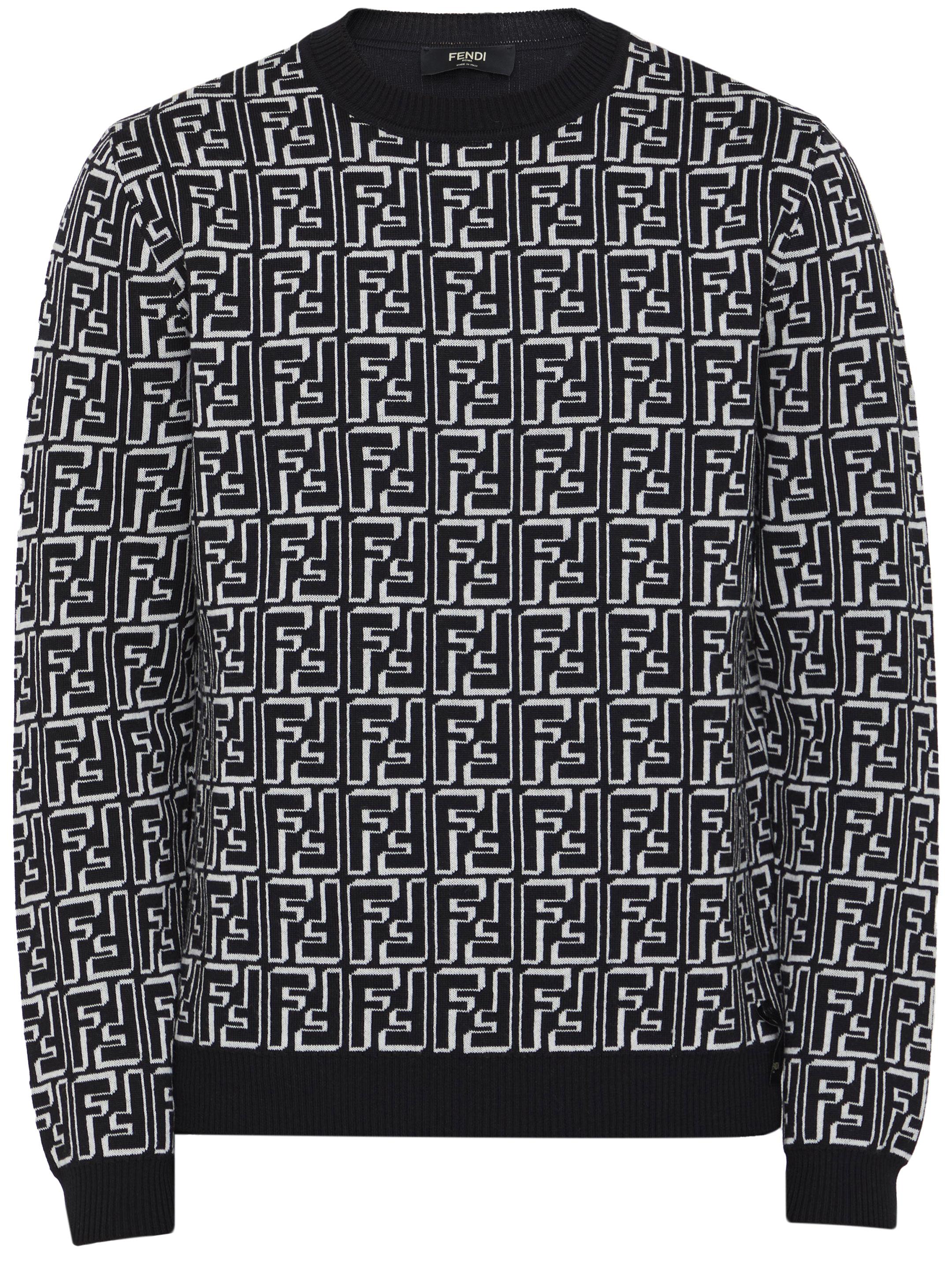 Fendi Ff Wool Sweater in Black for Men | Lyst