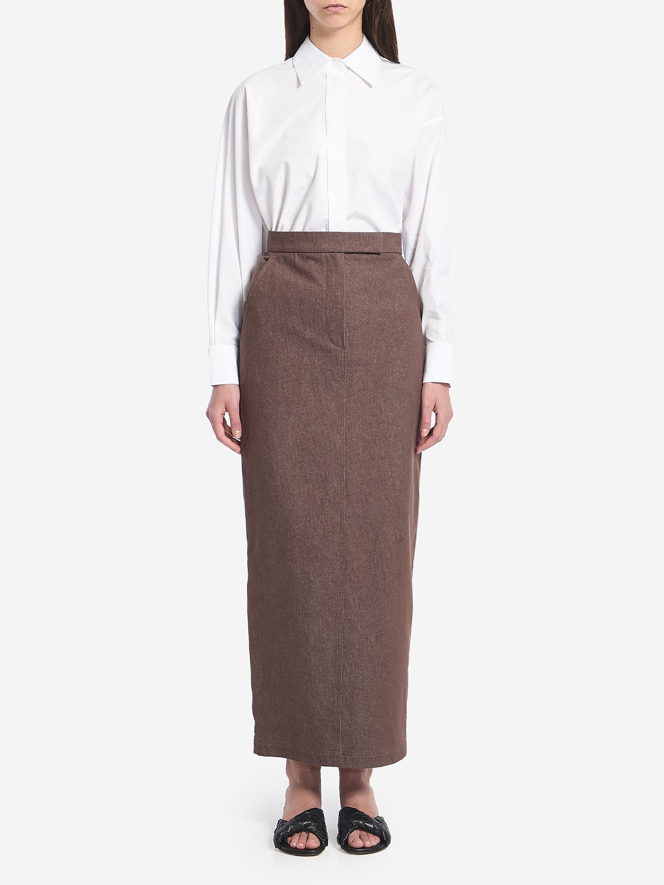 Max Mara Maxi Denim Skirt in Brown | Lyst Australia
