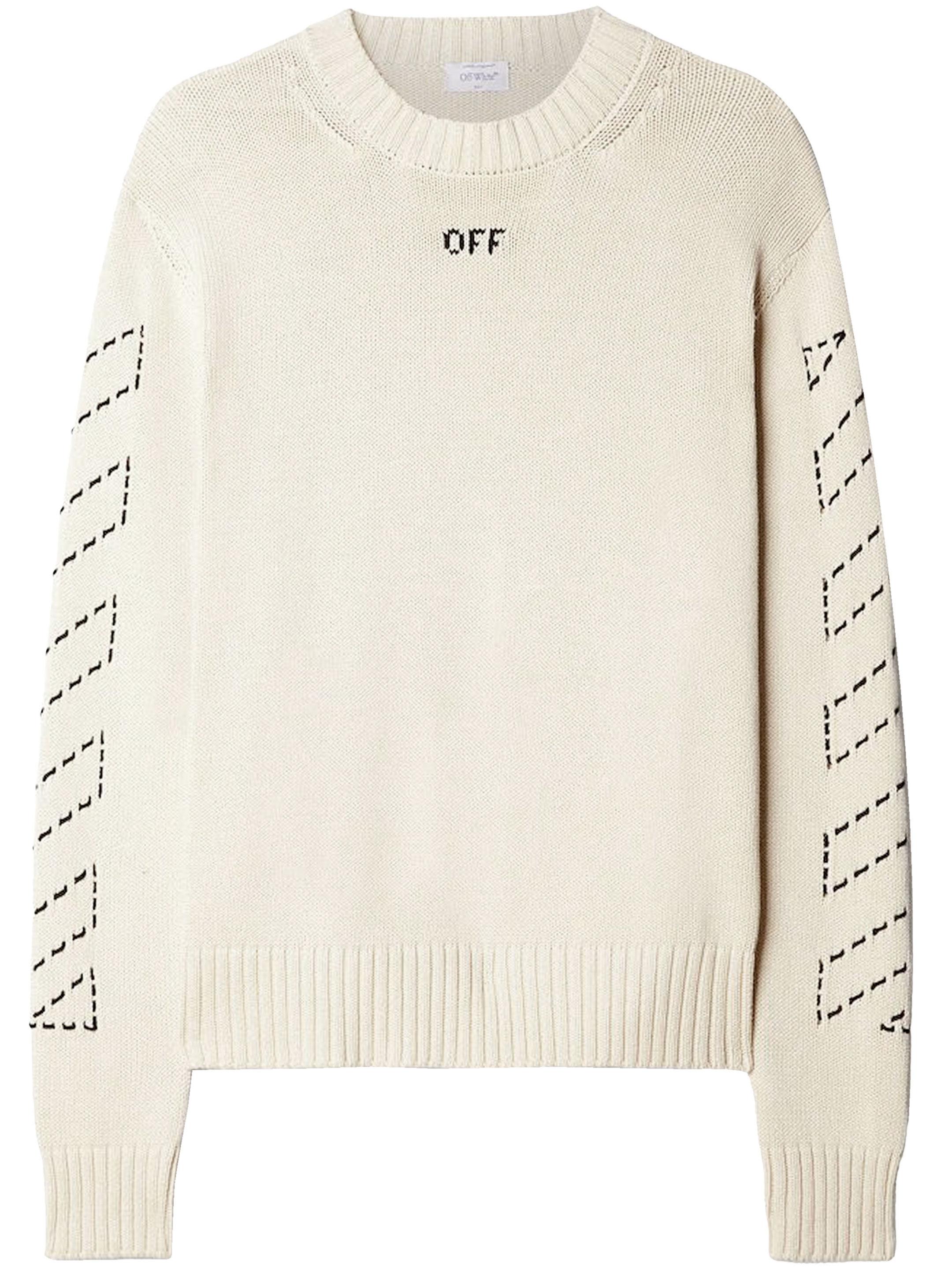 Off-White c/o Virgil Abloh Cotton Blend Sweater in Natural for Men | Lyst