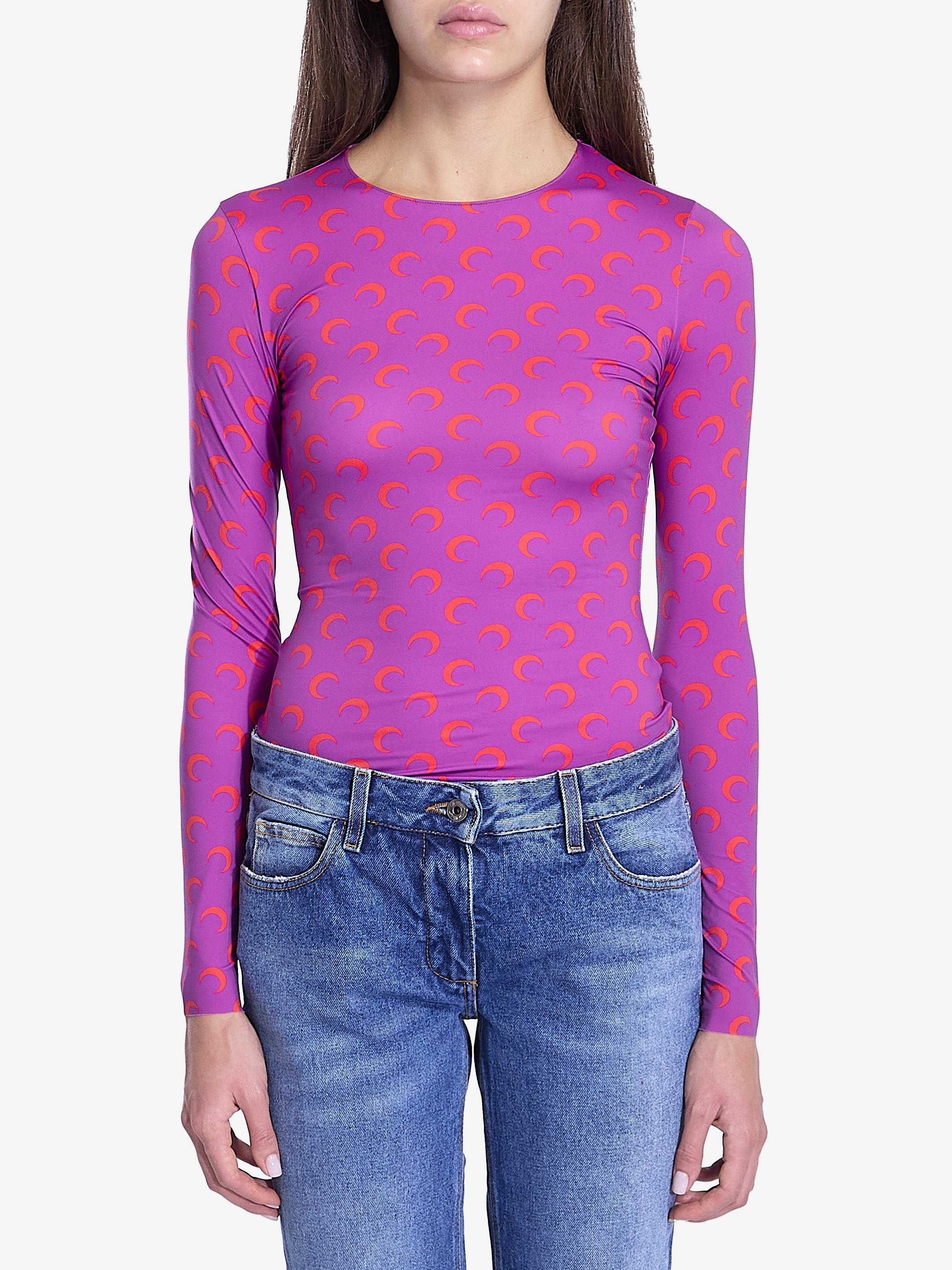 Marine Serre Moon Print Long-Sleeve Top in Purple | Lyst
