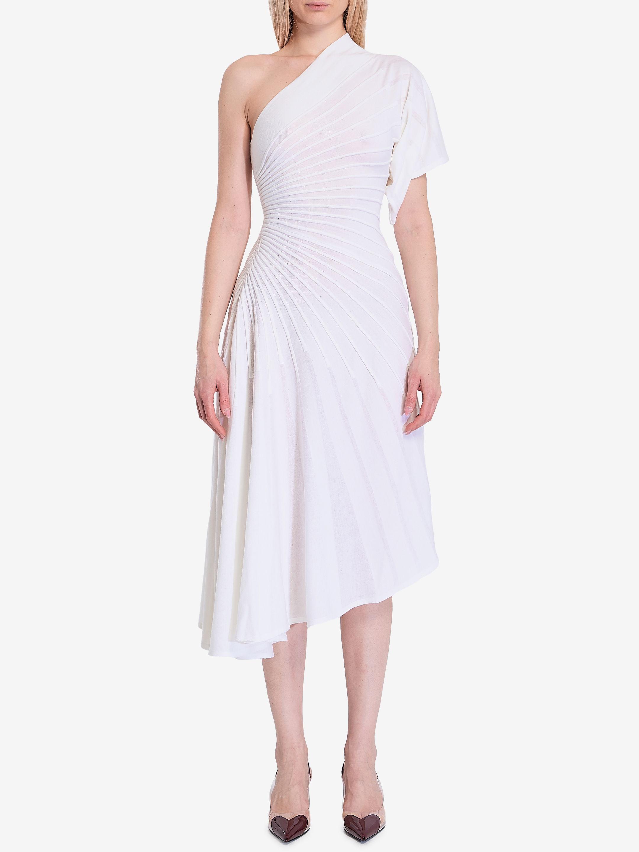 Alaïa Asymmetrical Dress in White | Lyst