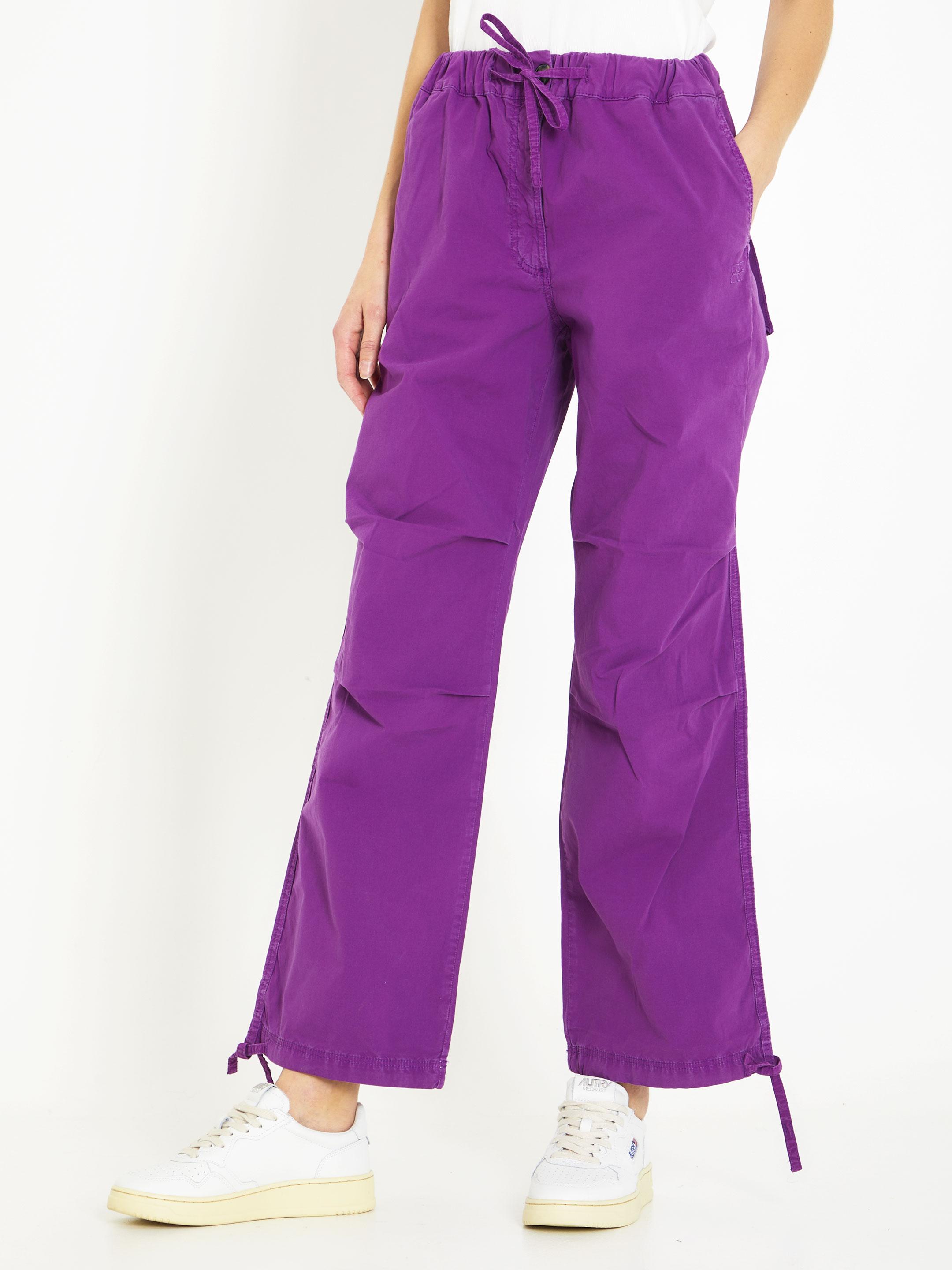 Ganni Cotton Cargo Pants in Purple