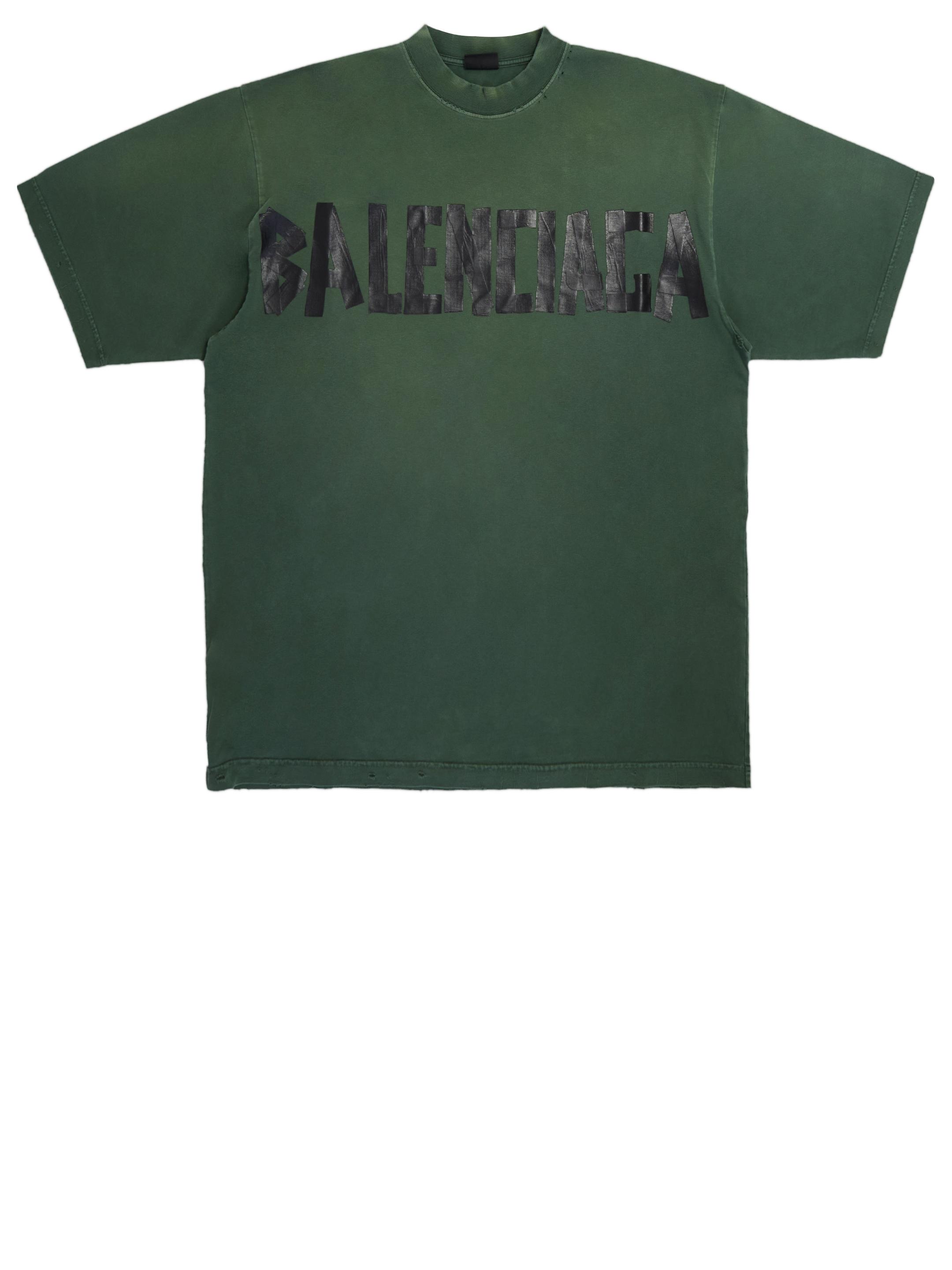 BALENCIAGA Tape Type 半袖 Tシャツ コットン Green 関税送料込 Balenciaga Tape Type Tshirt in Green for Men | Lyst