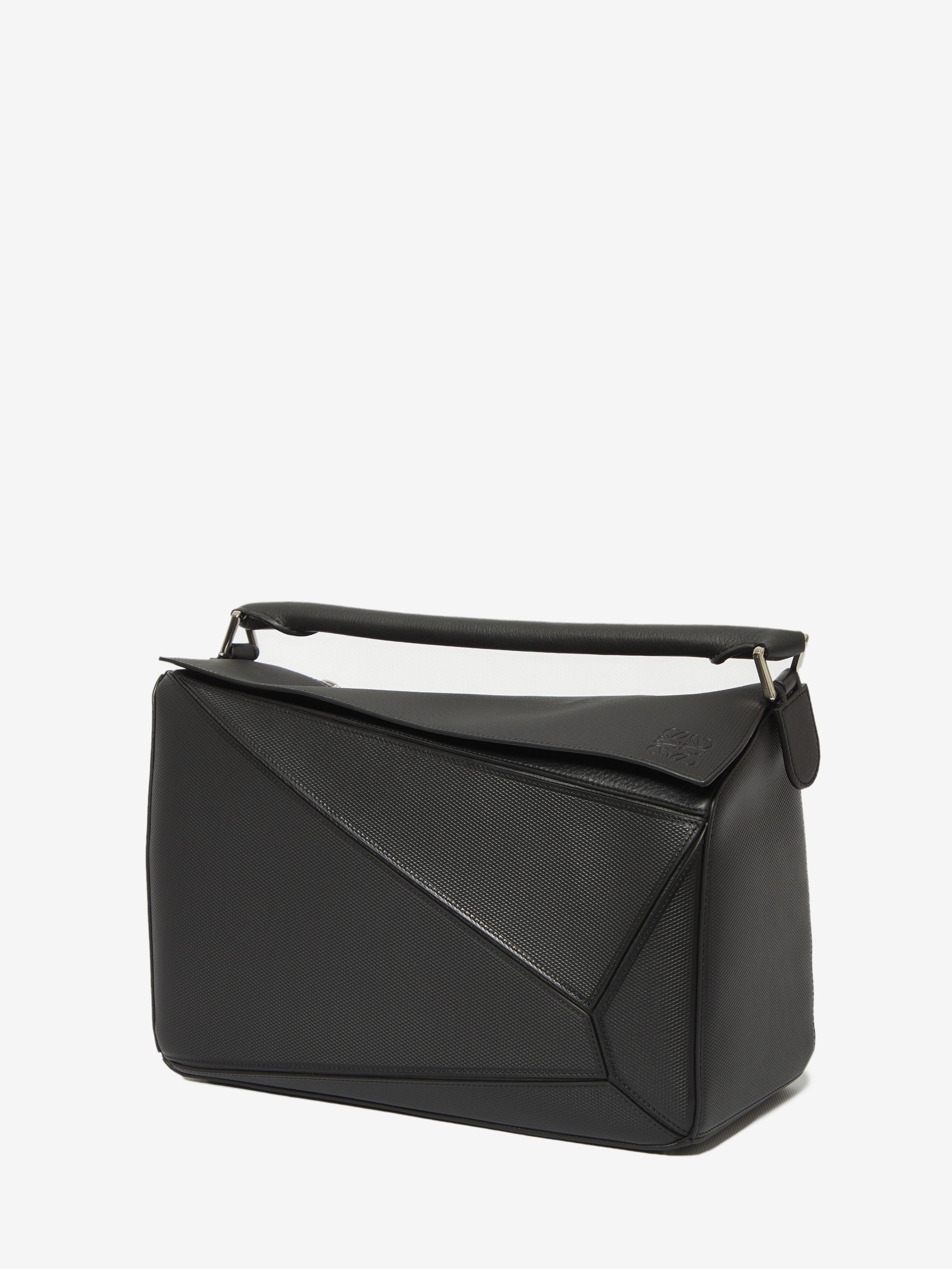 Puzzle Large Leather Shoulder Bag in Grey - Loewe