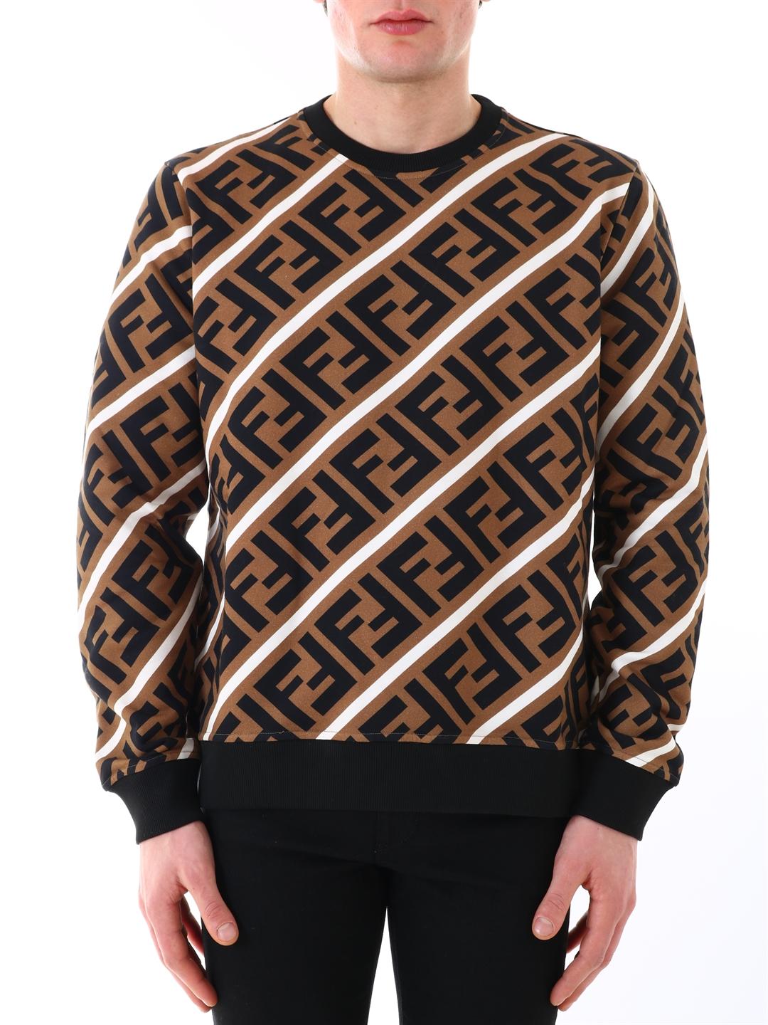 Fendi Sweatshirt Ff Logo in Natural for Men - Lyst