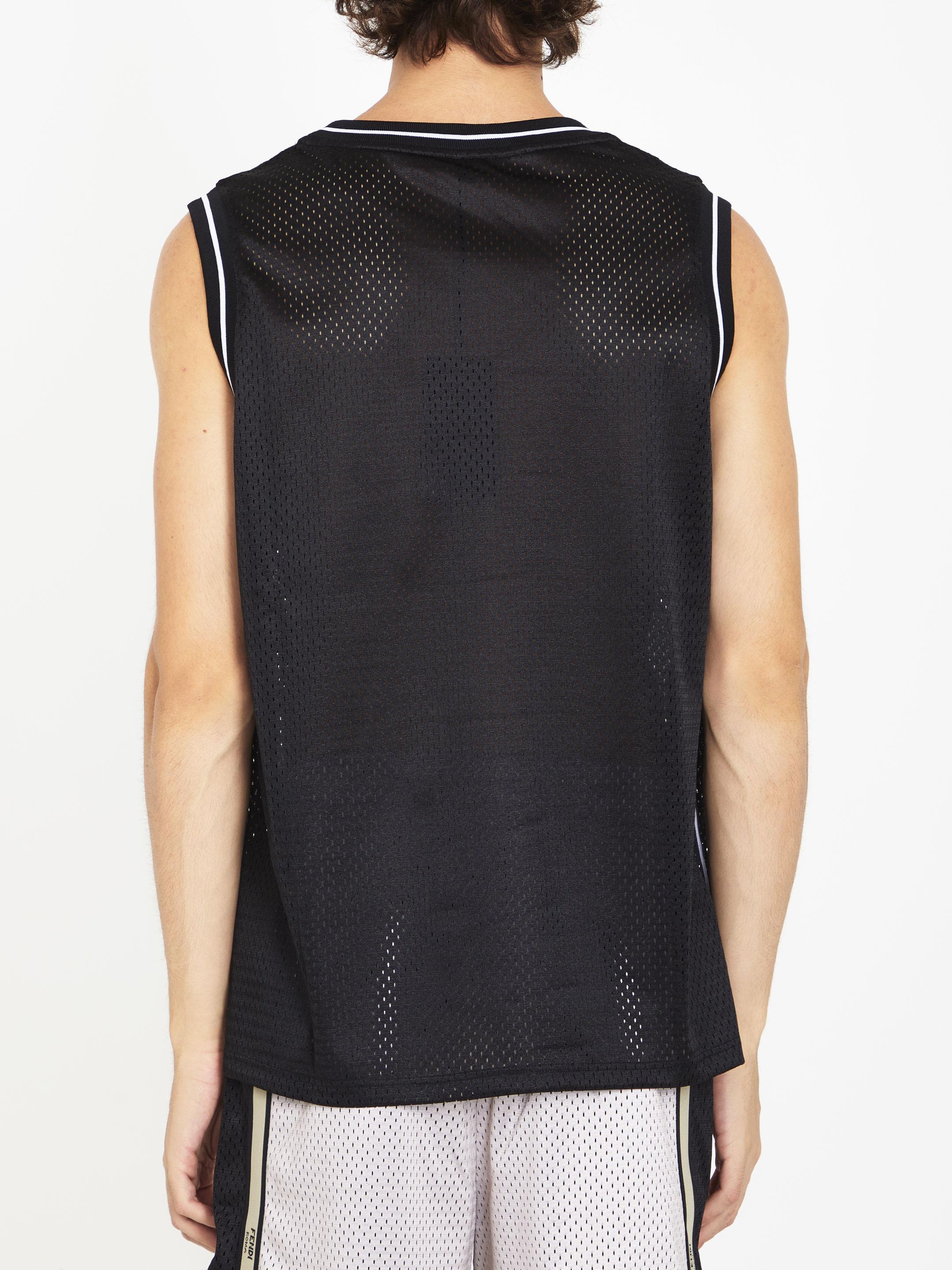 Tシャツ・カットソー FENDI Brown Stretch Nylon Tank Top Fendi Brown Stretch Nylon Tank Top Fendi