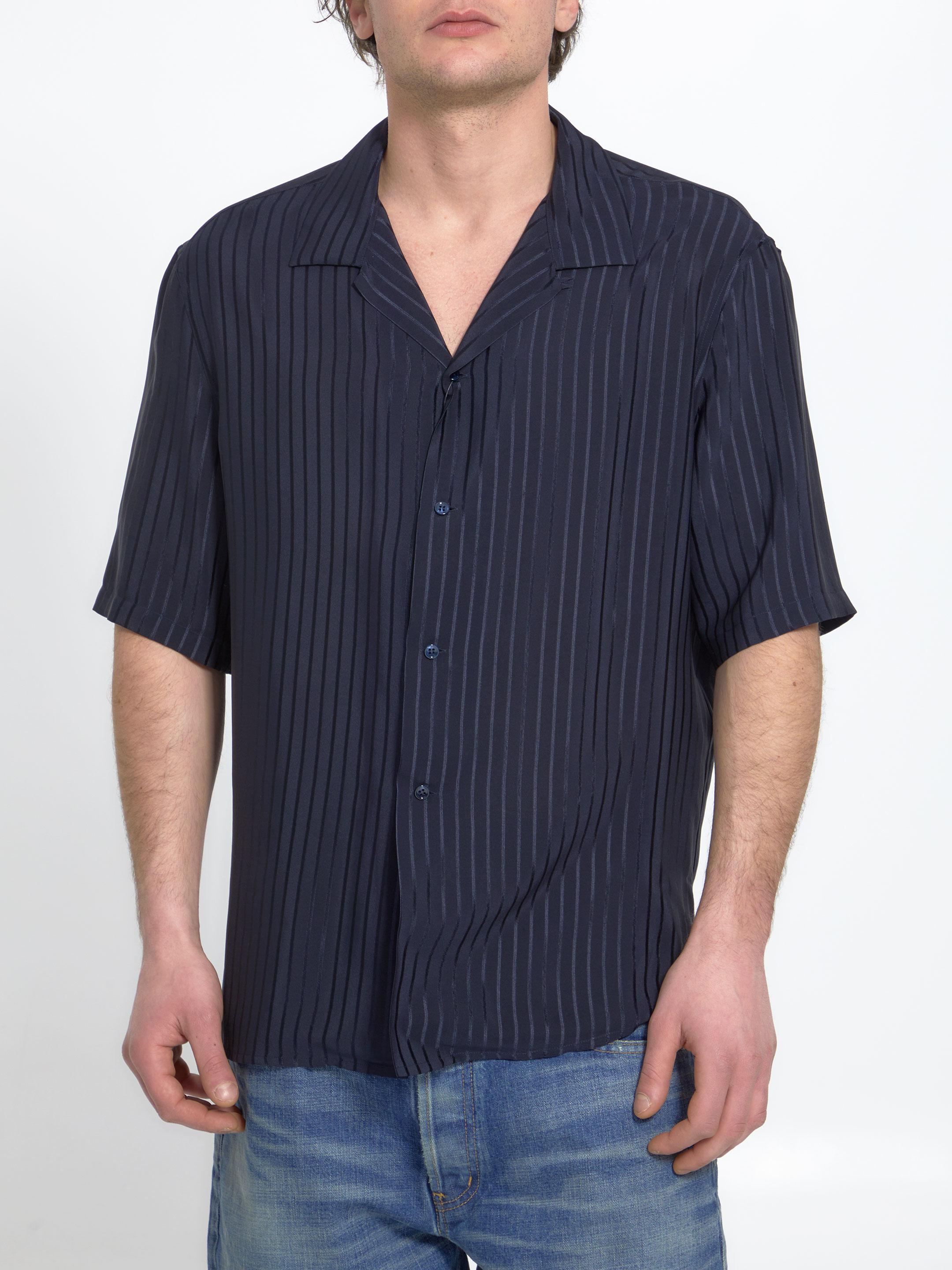 Saint Laurent striped short-sleeve shirt - Blue