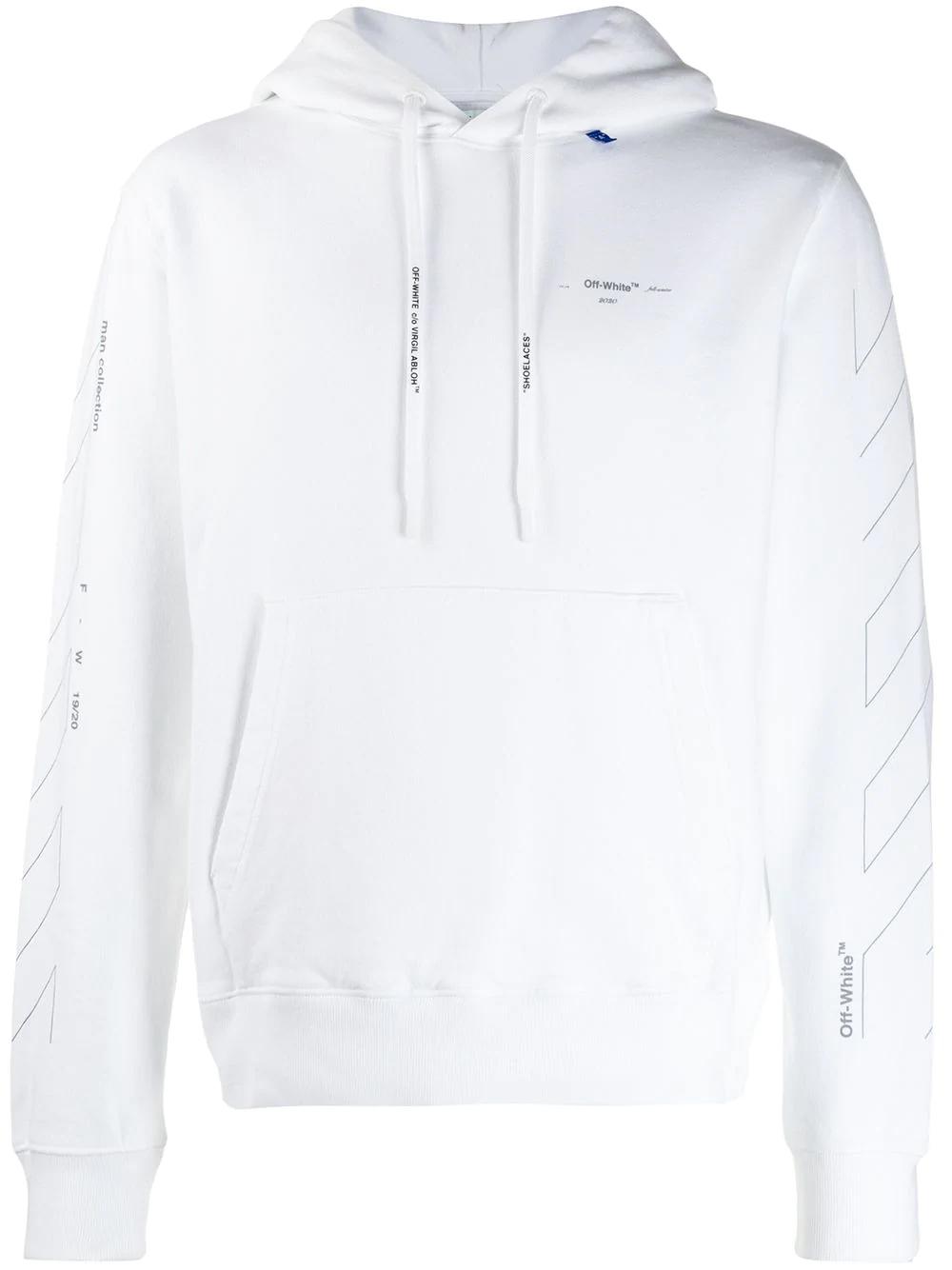 off white diag unfinished slim hoodie