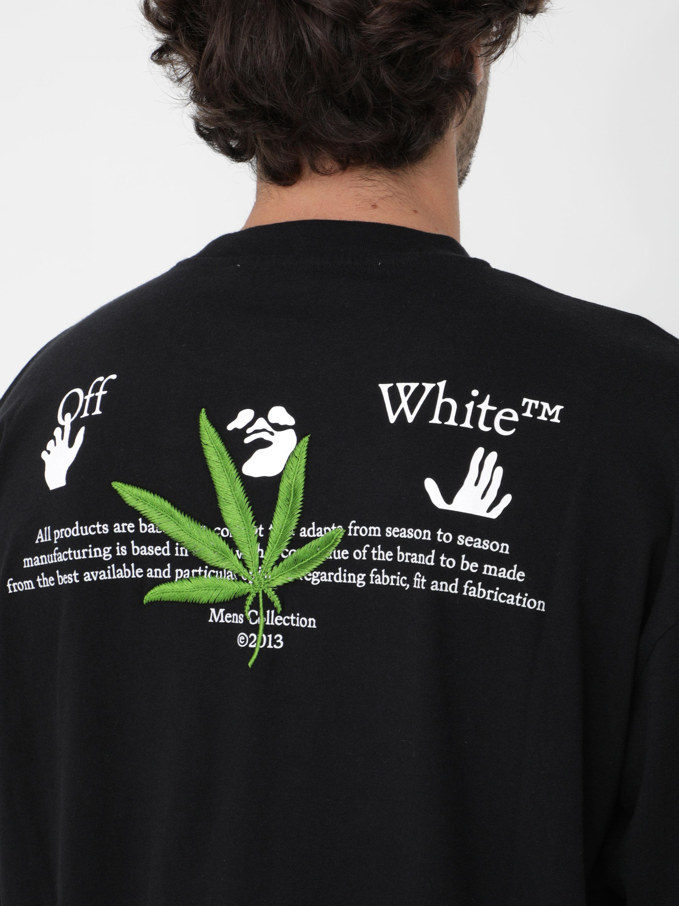 Off-White c/o Virgil Abloh High Weed T-shirt in Black for Men | Lyst UK