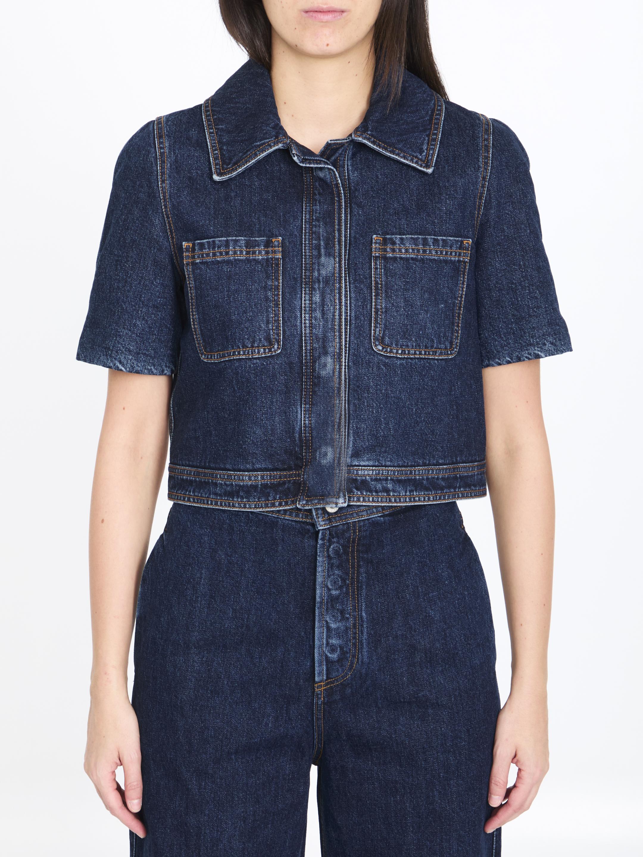 Short sleeve denim bolero deals jacket