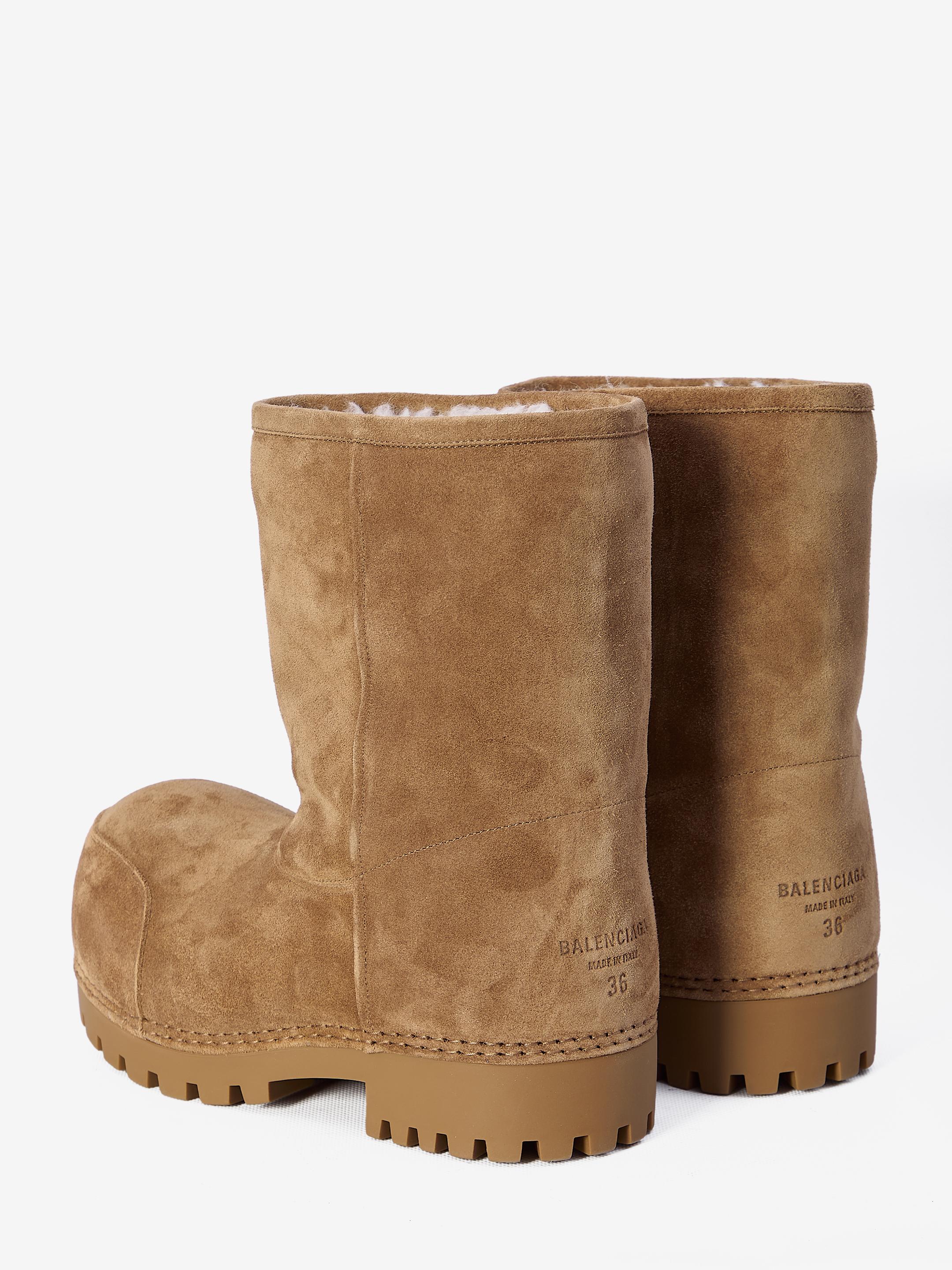 Balenciaga Alaska Fur Low Boots in Brown | Lyst