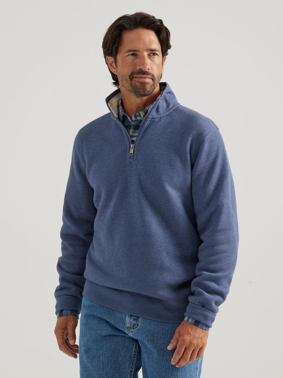 Lee Jeans Mens Thermal Sherpa Lined 1/4 Zip Pullover in Blue for Men | Lyst