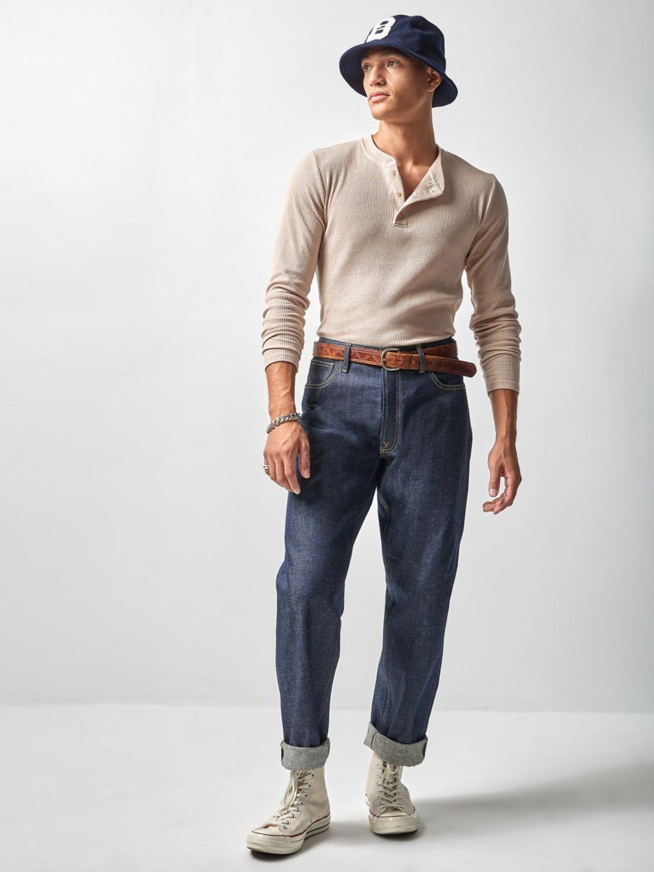 Lee Jeans X The Brooklyn Circus 101b Cowboy Buckle Back Jeans in Blue