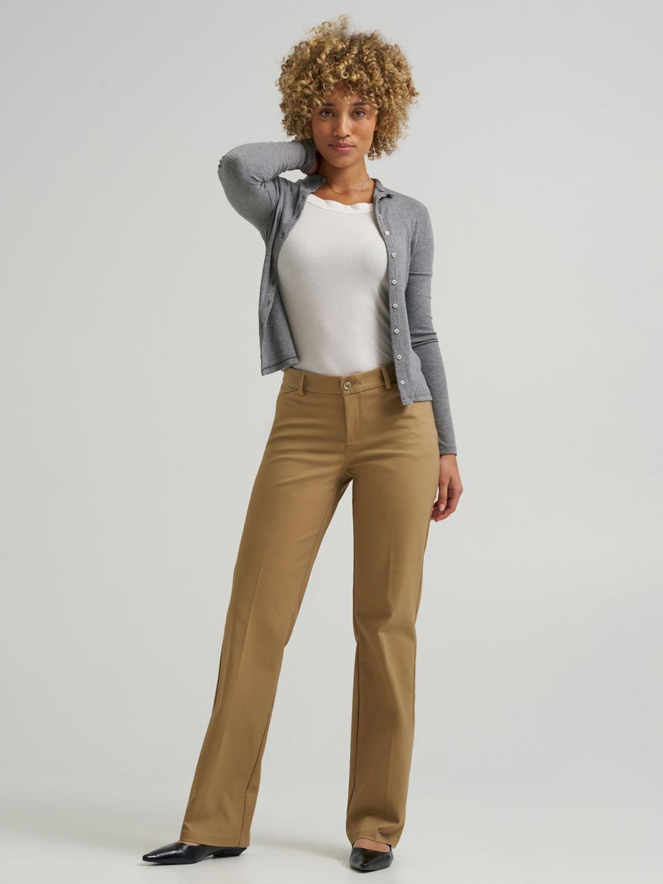 lee women's flex motion regular fit straight leg pant