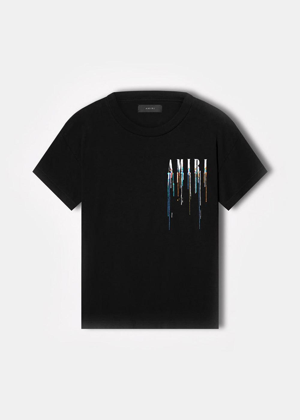 Amiri Paint Drip Logo Tshirt in Black for Men Lyst