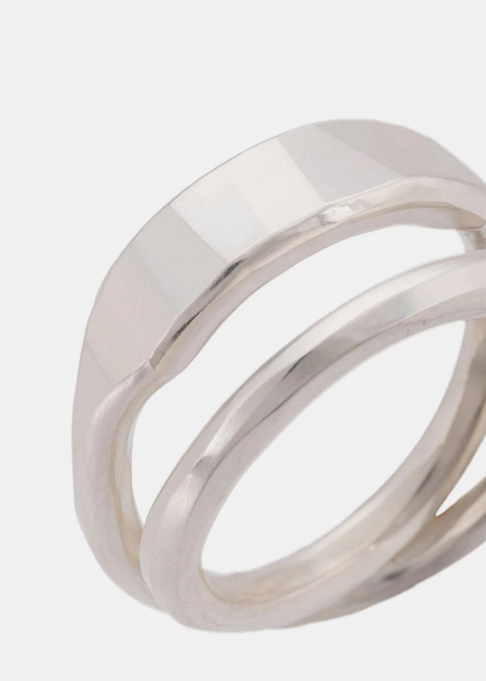 Werkstatt:münchen Cross Forged Ring in White for Men | Lyst