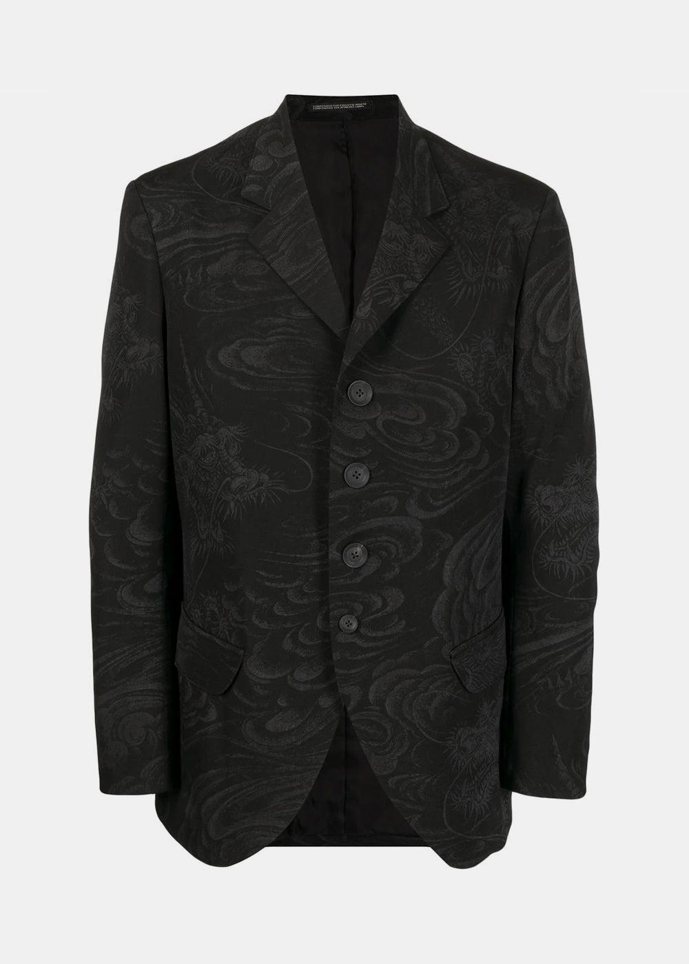 Yohji Yamamoto Dragon Print Discharge Jacket in Black for Men | Lyst