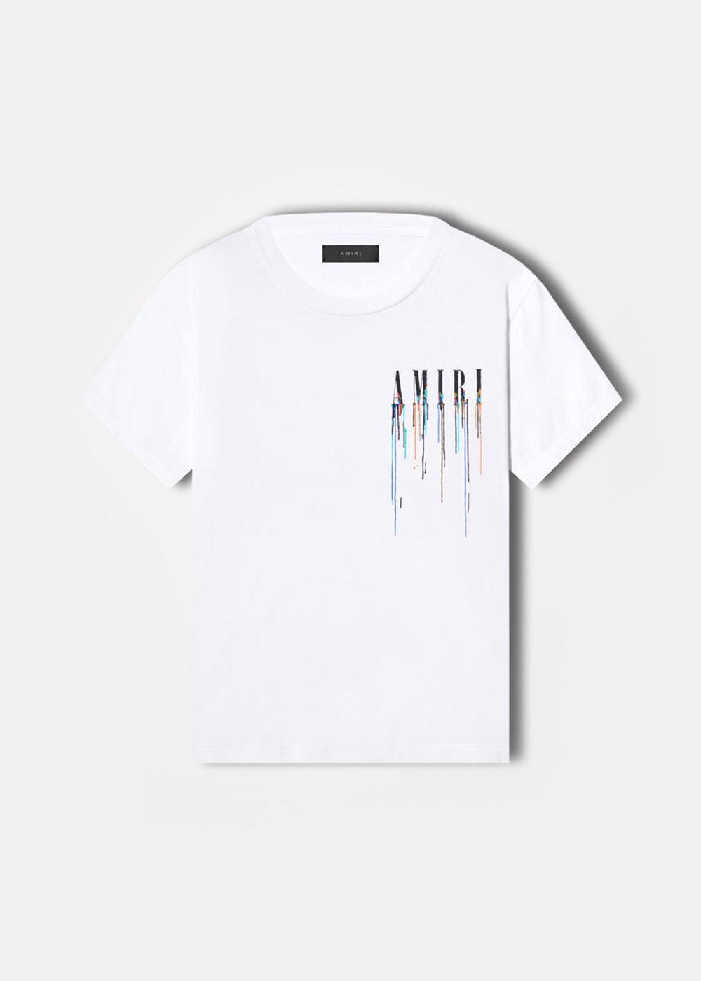 Amiri Paint Drip Logo Tshirt in White for Men Lyst