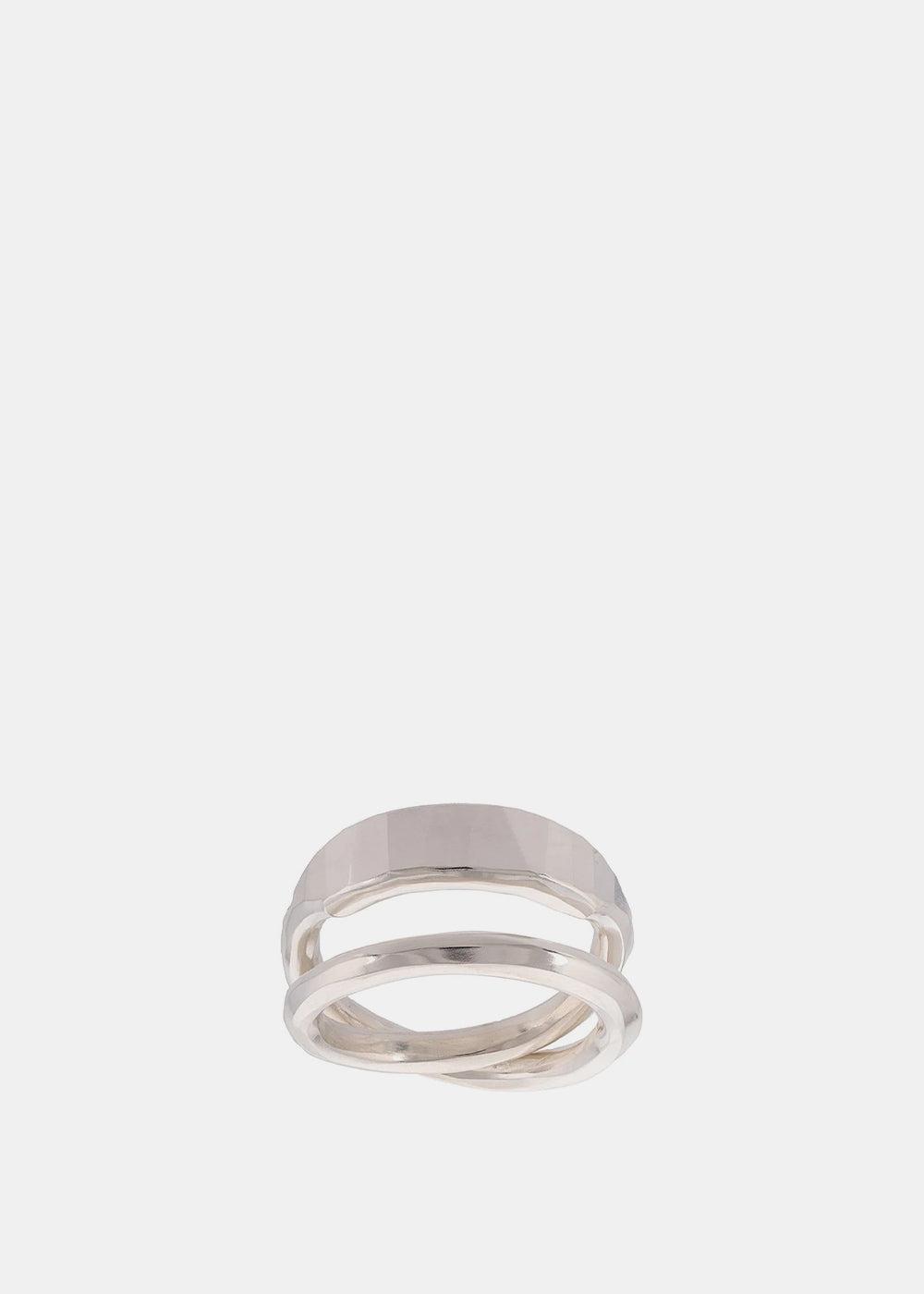 Werkstatt:münchen Cross Forged Ring in White for Men | Lyst UK