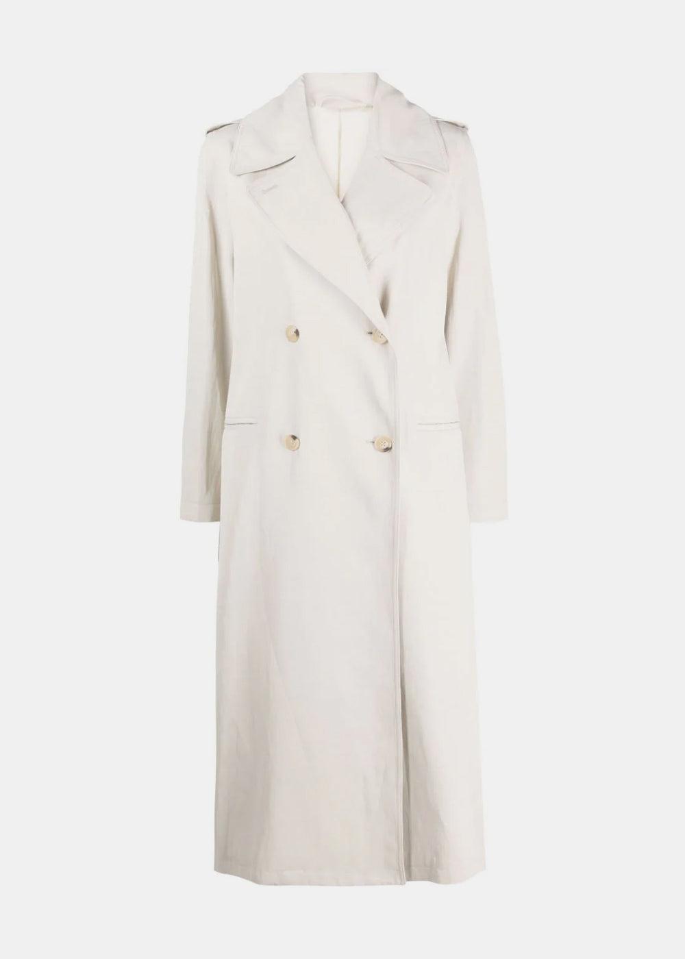 Tot me White Long Fluid Summer Coat Lyst tot-me-white-long-fluid-summer-coat-lyst