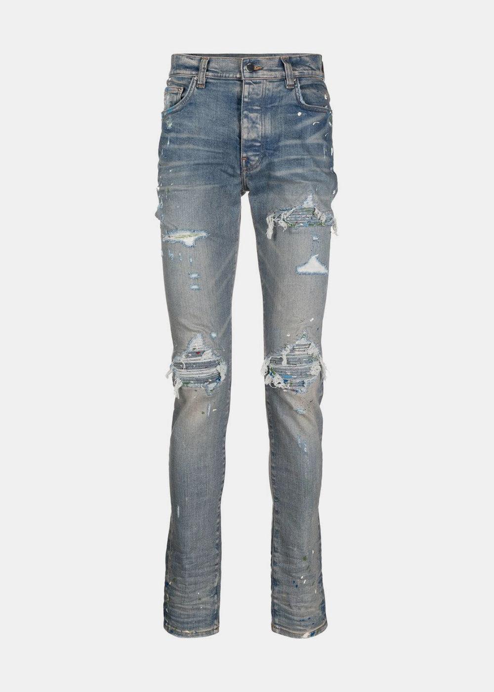 Amiri Paint Splatter Mx1 Jeans in Blue for Men Lyst
