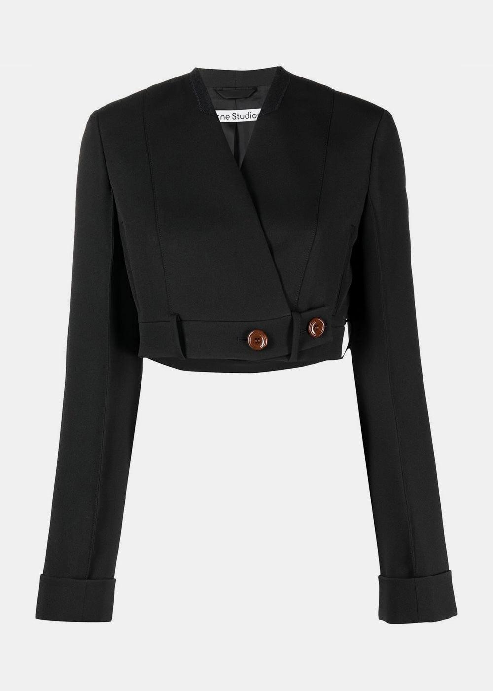 Acne Studios Cropped Suit Jacket in Black Lyst