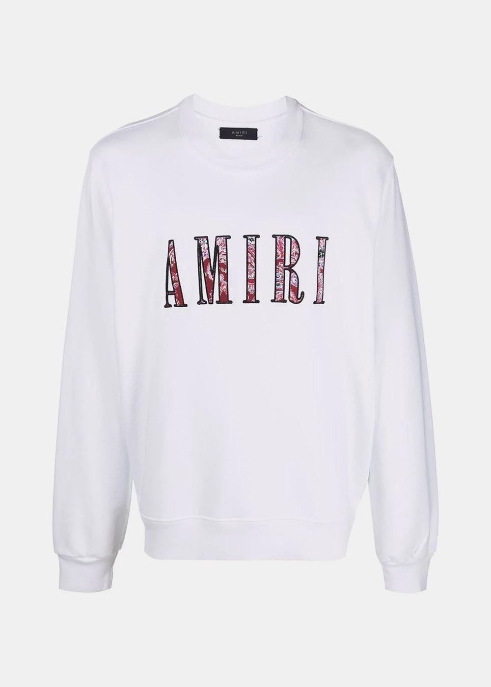 Amiri Paisley Logo Sweatshirt in White for Men | Lyst