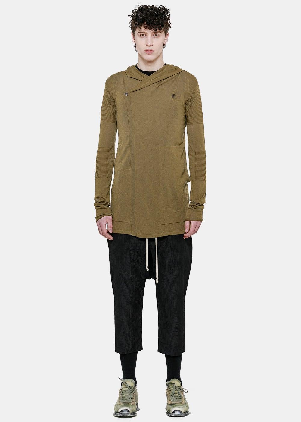 rick owens hooded cardigan