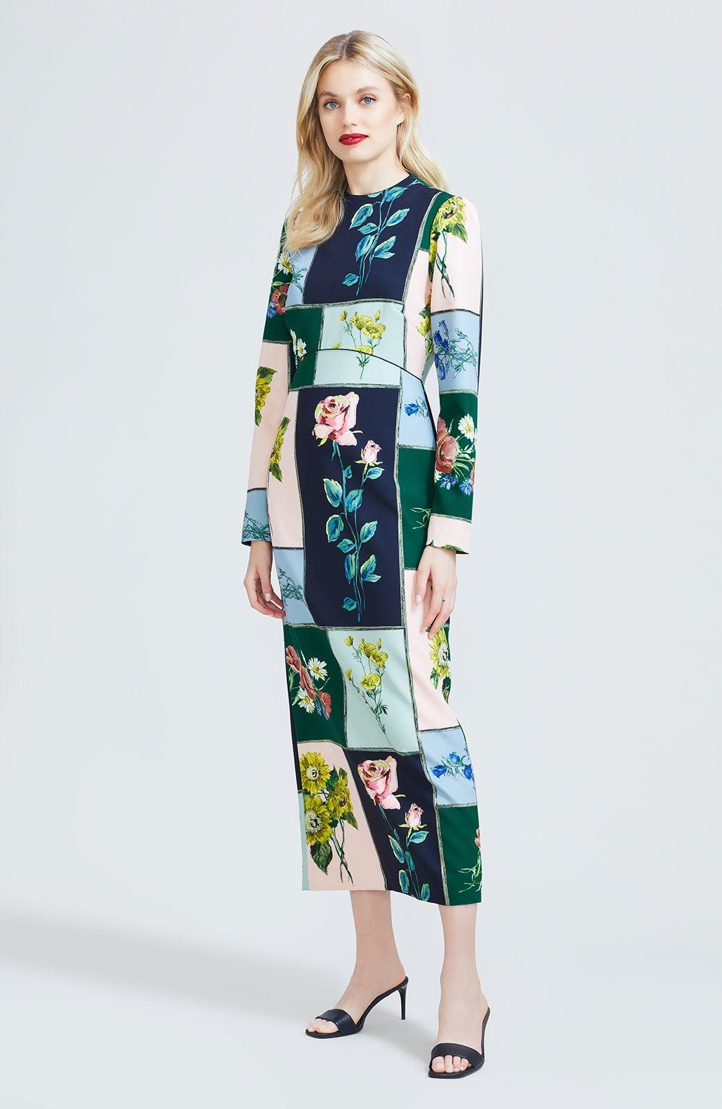 long sleeve column dress