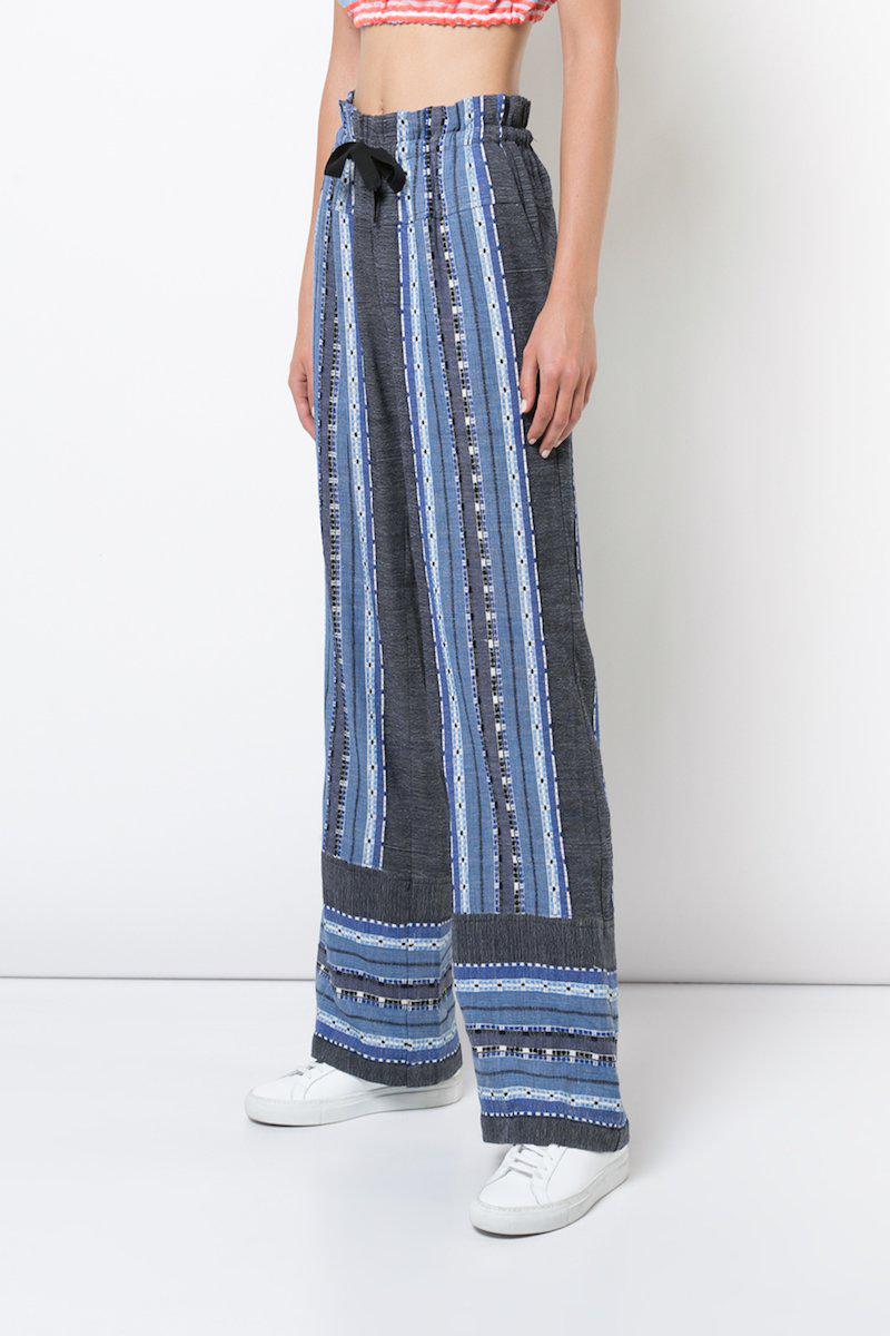 lemlem Cotton Lucy Drawstring Pants in Blue - Lyst