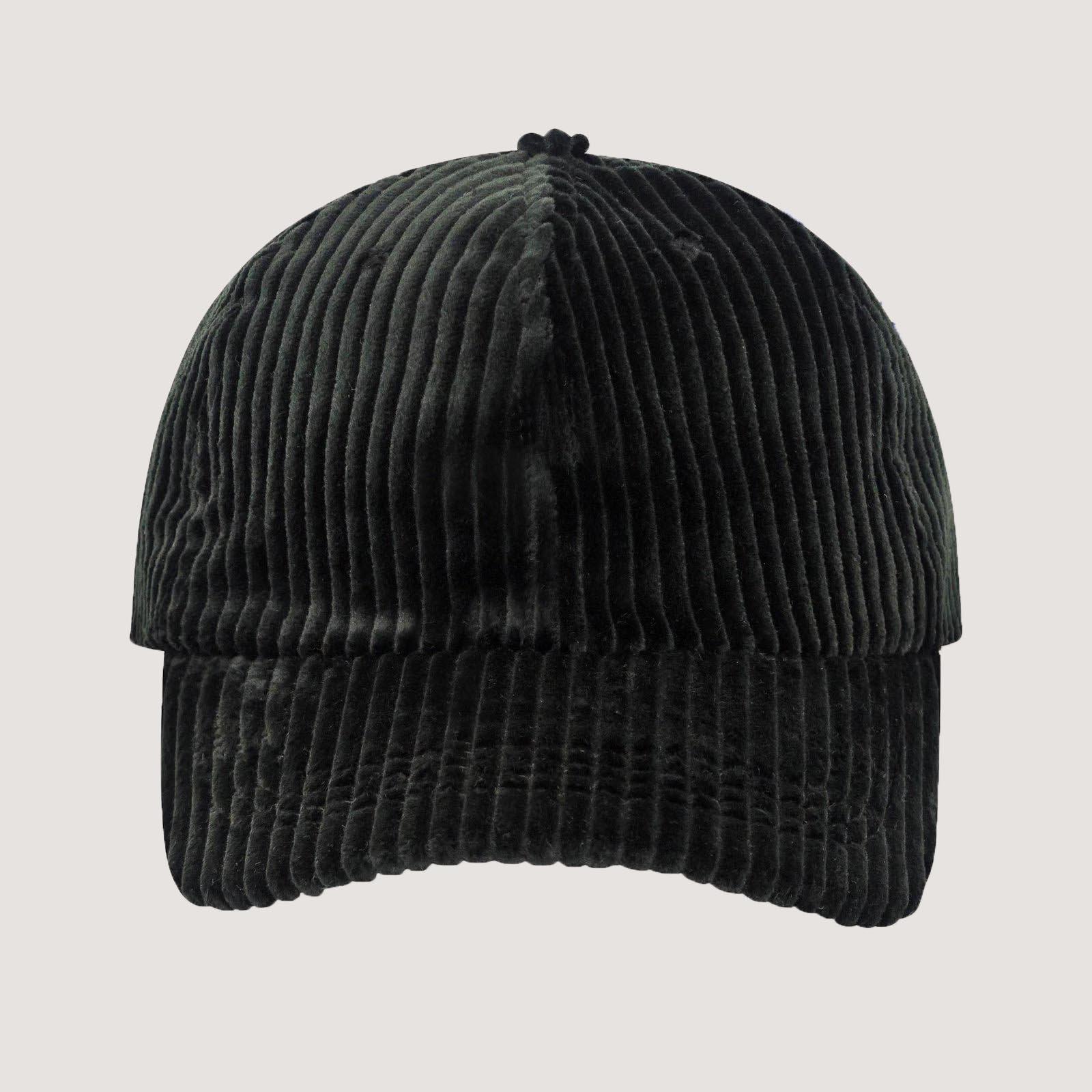 black corduroy hat