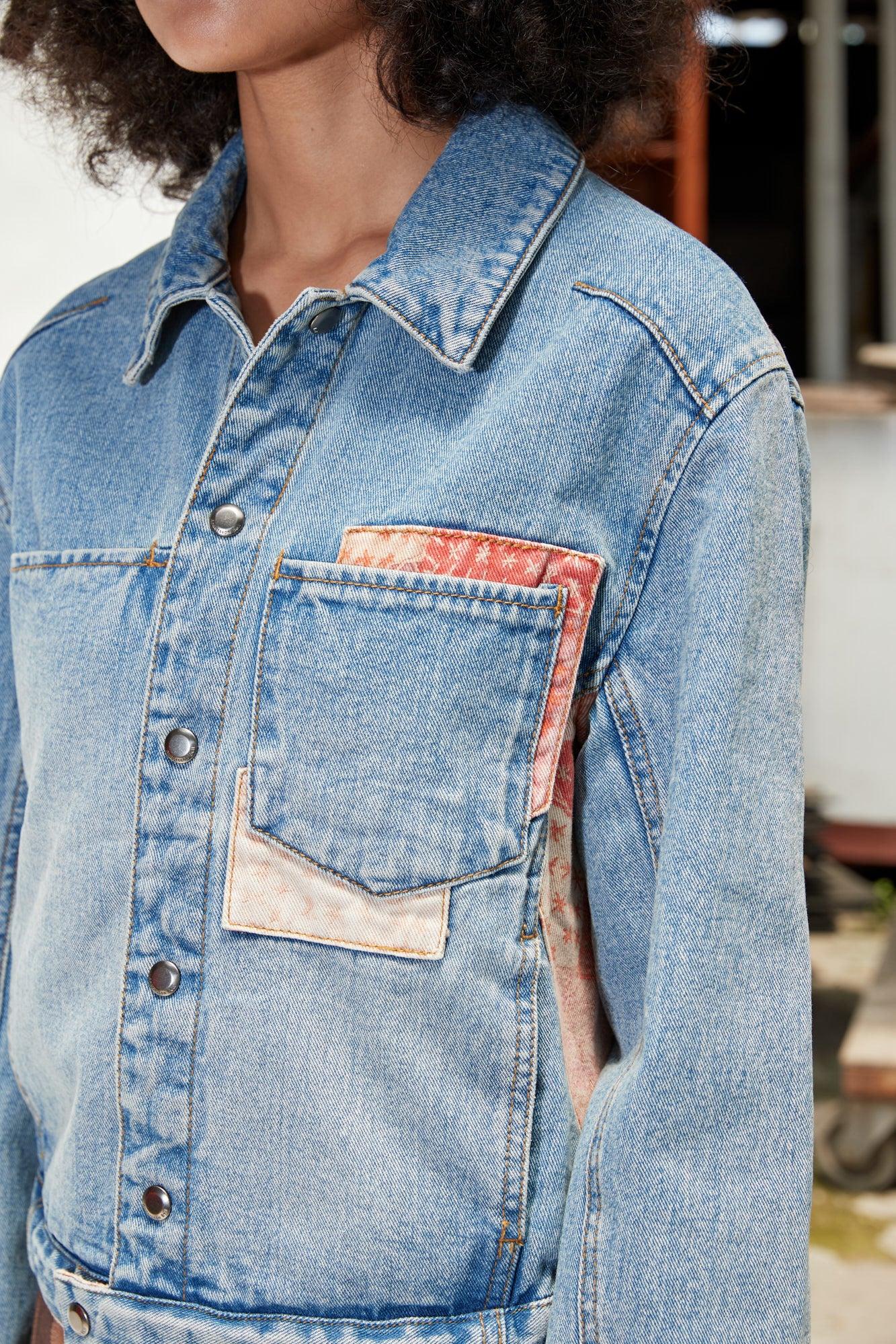 ANDERSSON BELL Clown Patch Denim Jacket in Blue | Lyst