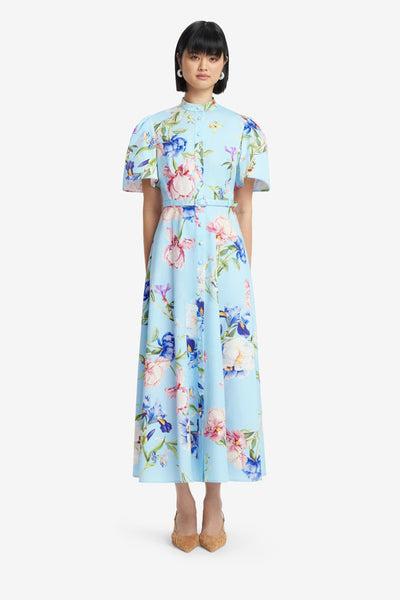 leo lin bianca dress Bianca floral cotton shirt dress in pink - Leo Lin