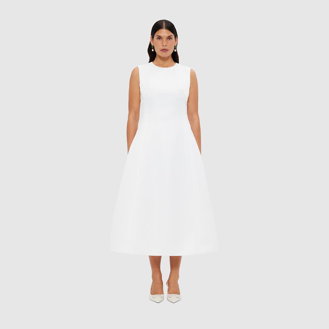 chinese dress ladies Leo Lin Cleo Sleeveless Midi Dress in Sunflower Pink – Coco & Lola main image 0