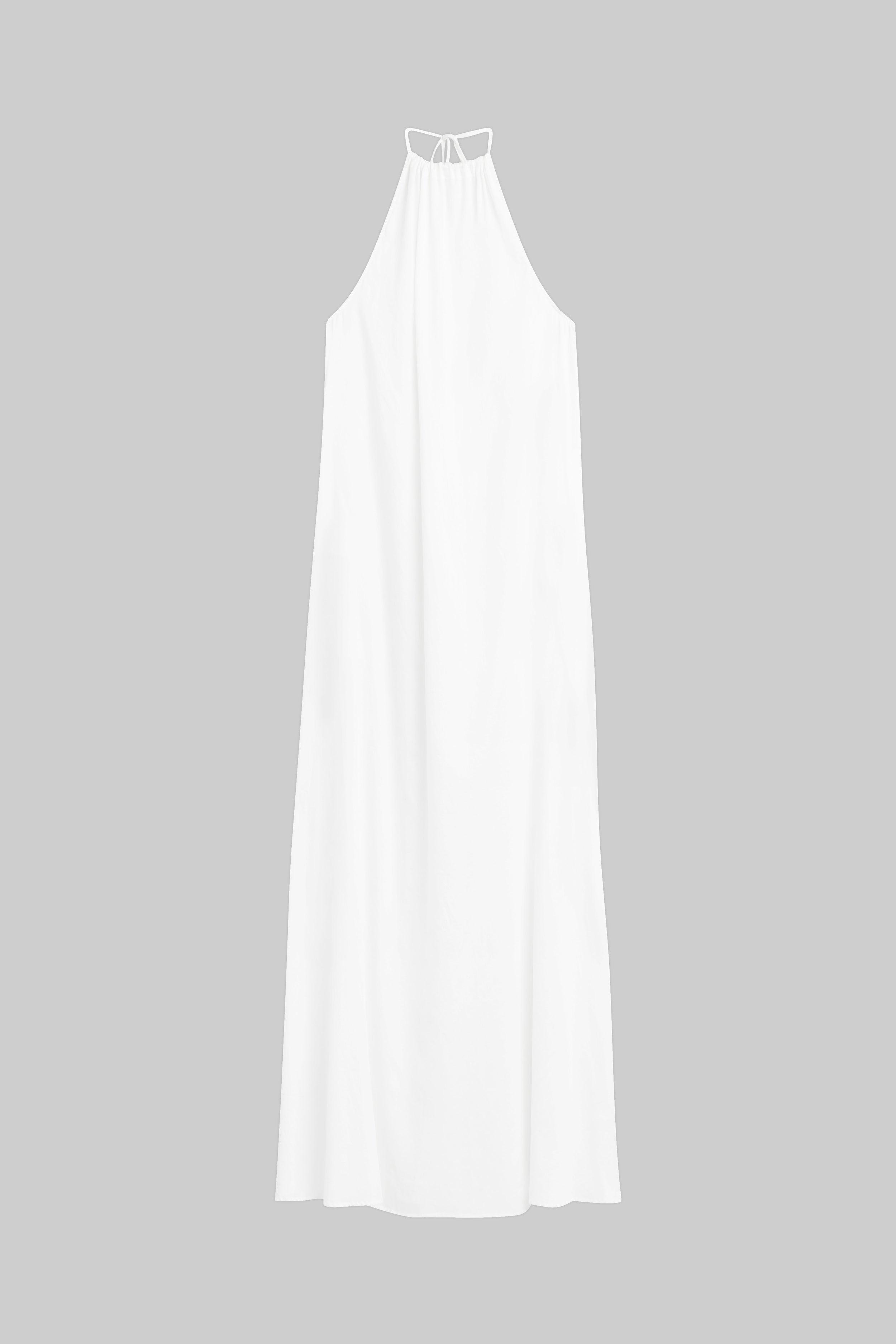 Leset Pre-order Yoko Halter Maxi Dress in White | Lyst