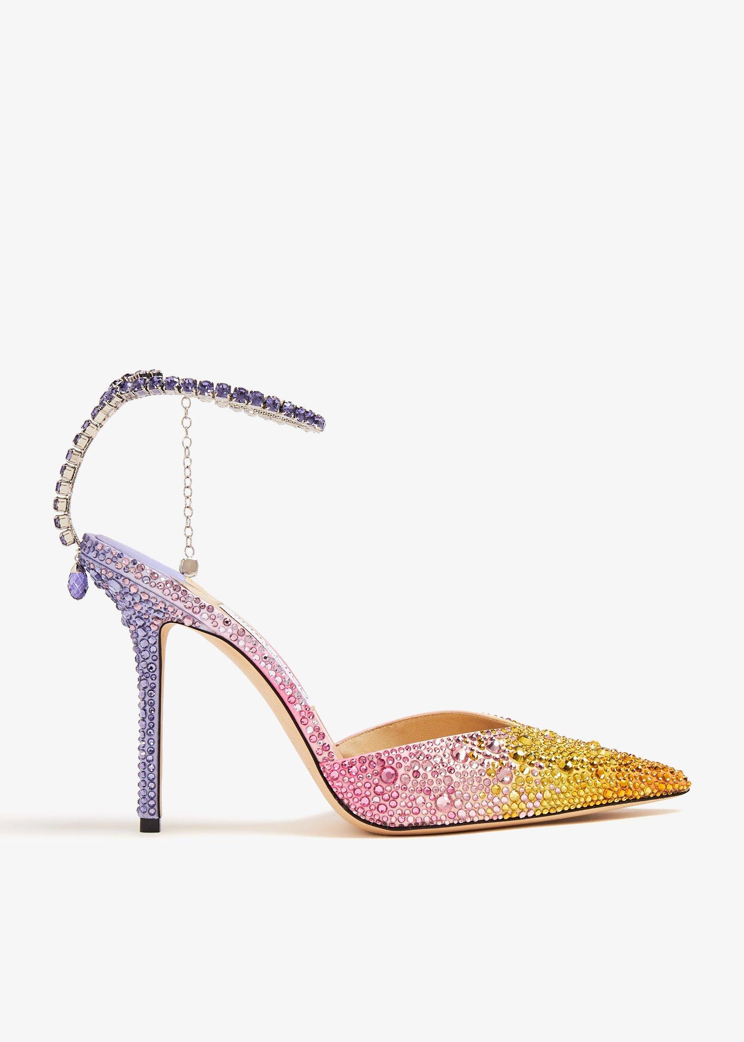 美品　ジミーチュウ LUCY 100 サテン チェーンプリント パンプス 美品 ジミーチュウ LUCY 100 サテン チェーンプリント パンプス