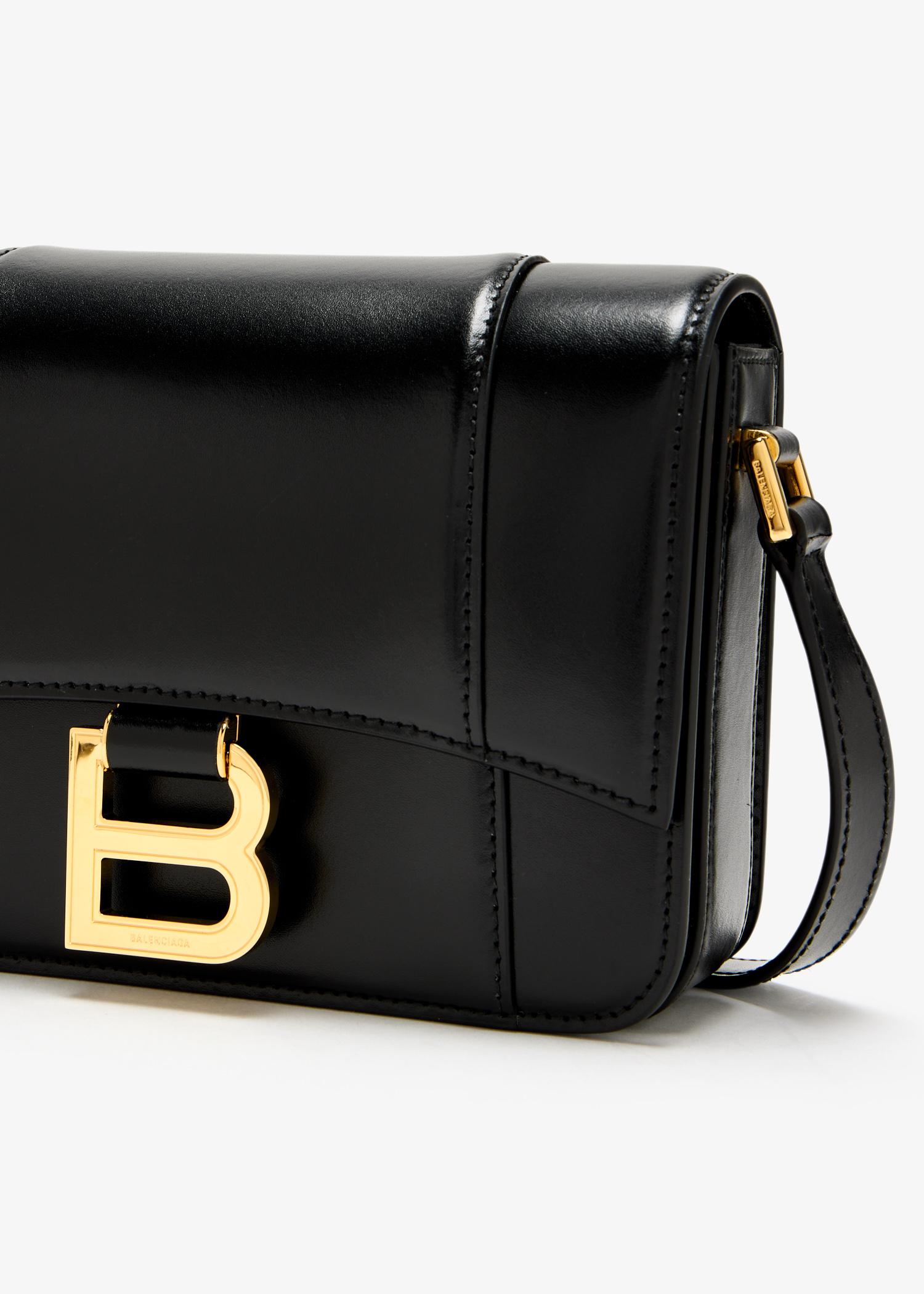Balenciaga Hourglass Small Flap Bag in Black | Lyst