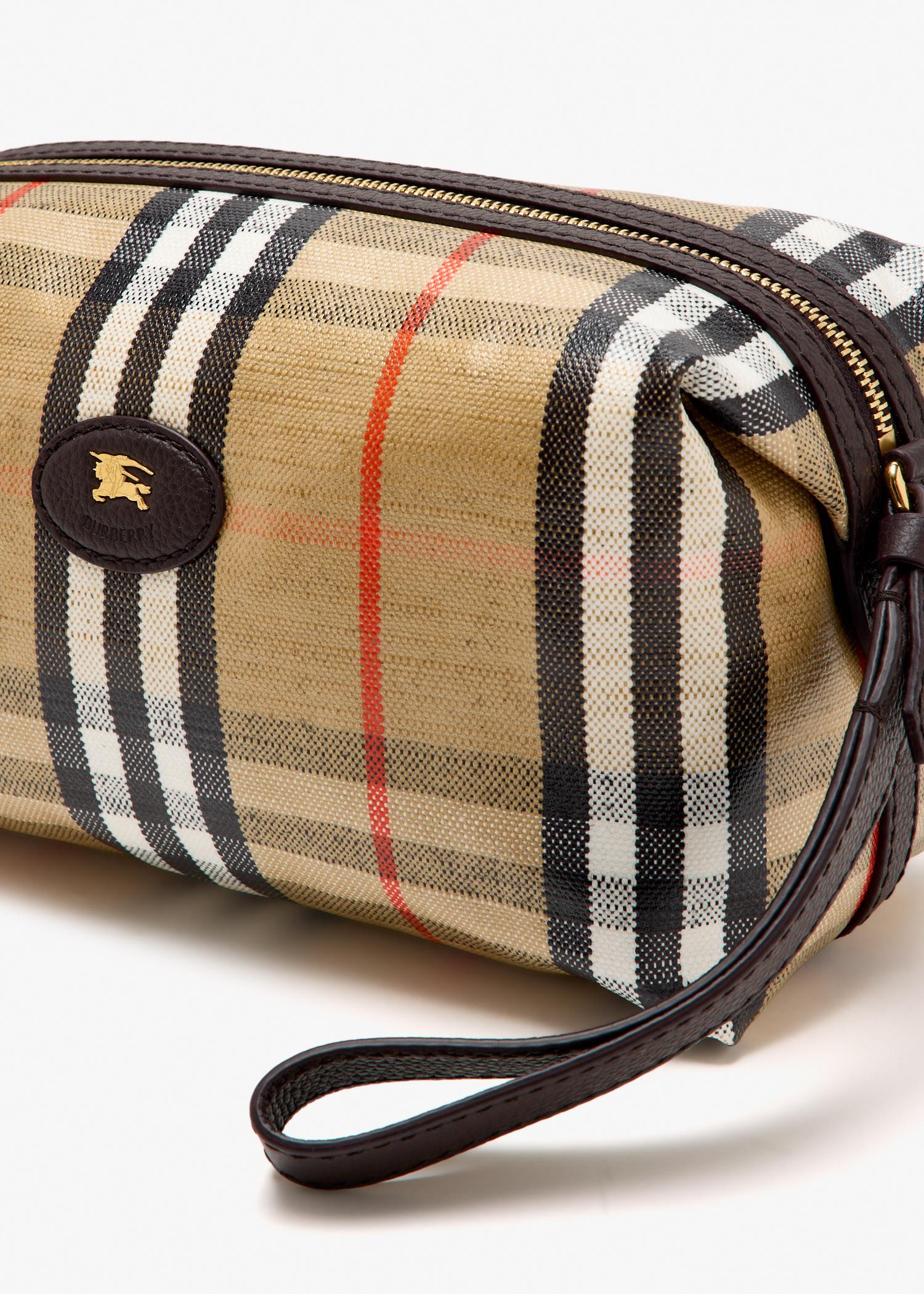 burberry toiletry travel bag Free Hero for Men Pouch A crossbody bag trimmed with the Burberry Check Check Travel Pouch in Charcoal